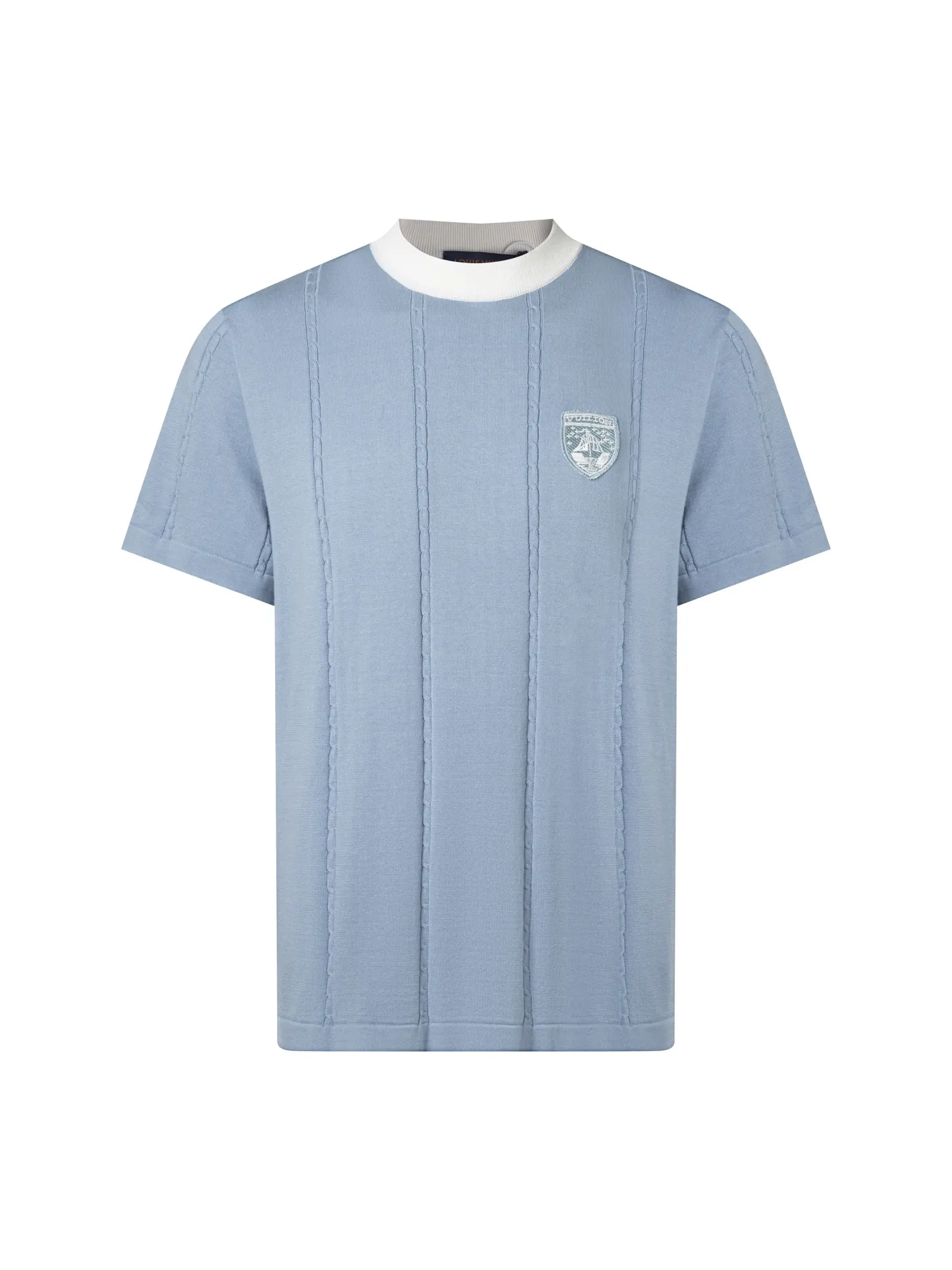Embroidered Intarsia Wool-Blend Knit T-Shirt D15015979