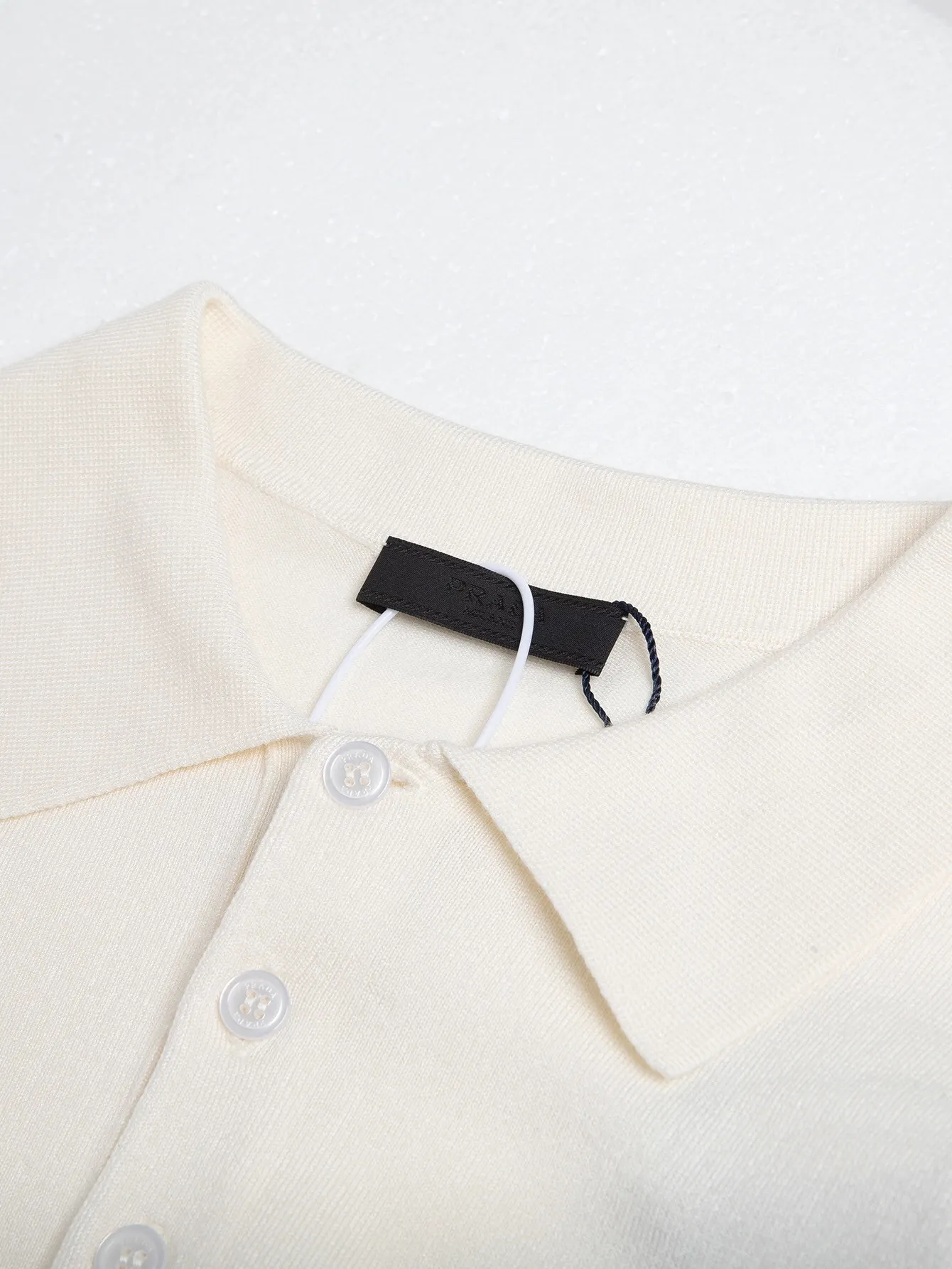Logo-Embroidered Wool Knit Polo Shirt D15015776 — view 4