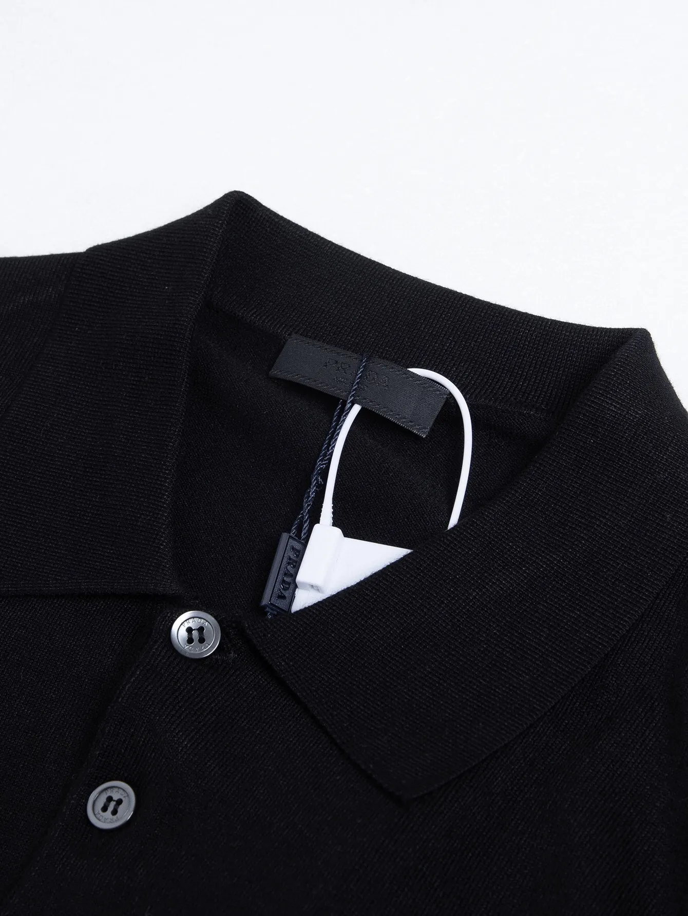 Logo-Embroidered Wool Knit Polo Shirt D15015775 — view 3