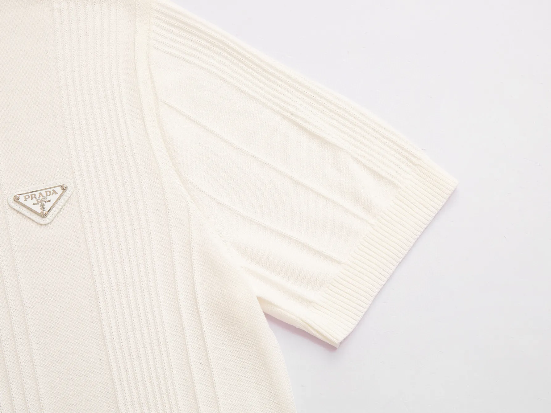 Logo-Embellished Wool-Blend Knit T-Shirt D15015902 — view 6