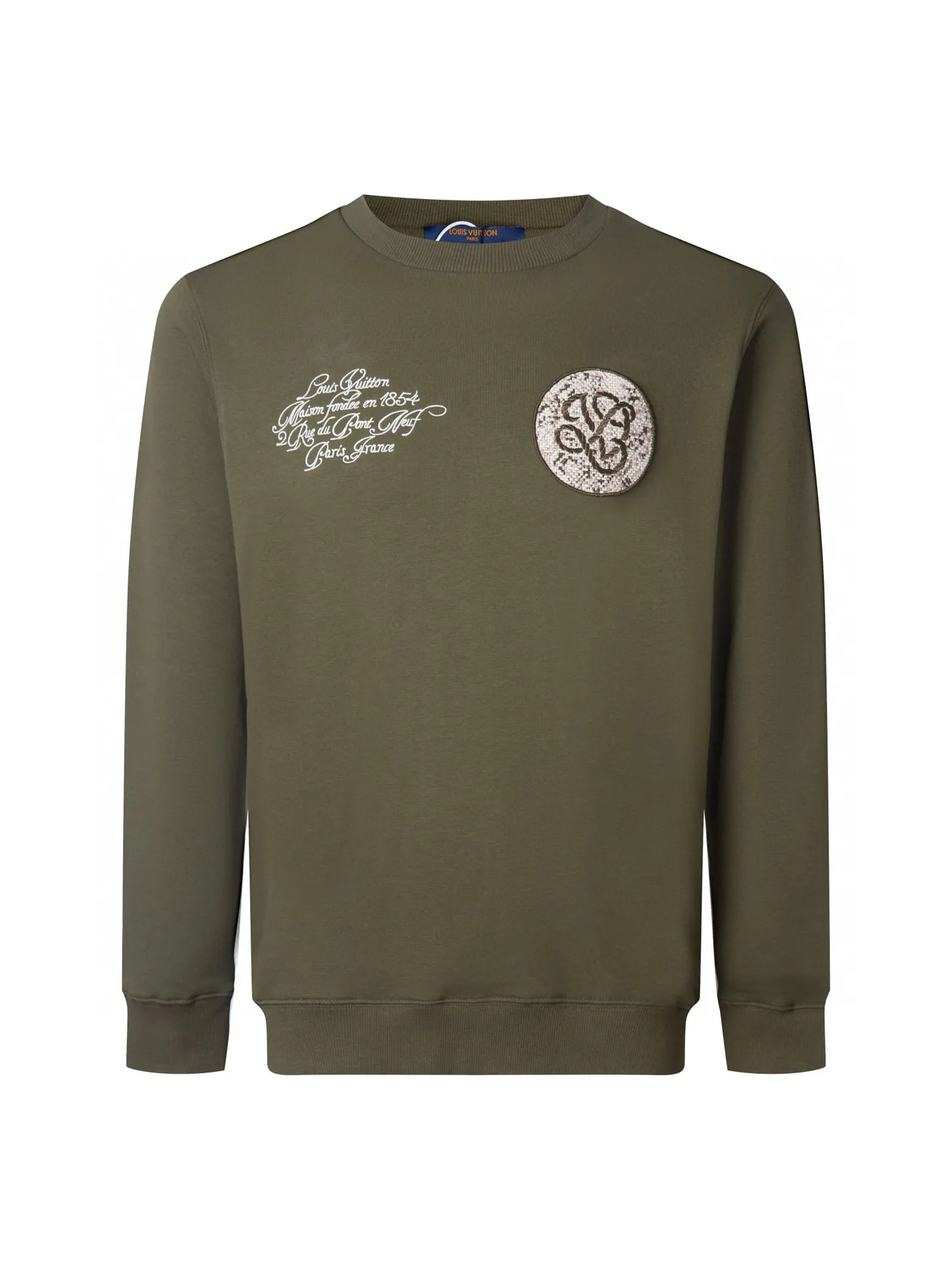 Embroidered Patch Crew-Neck Sweatshirt D15016098