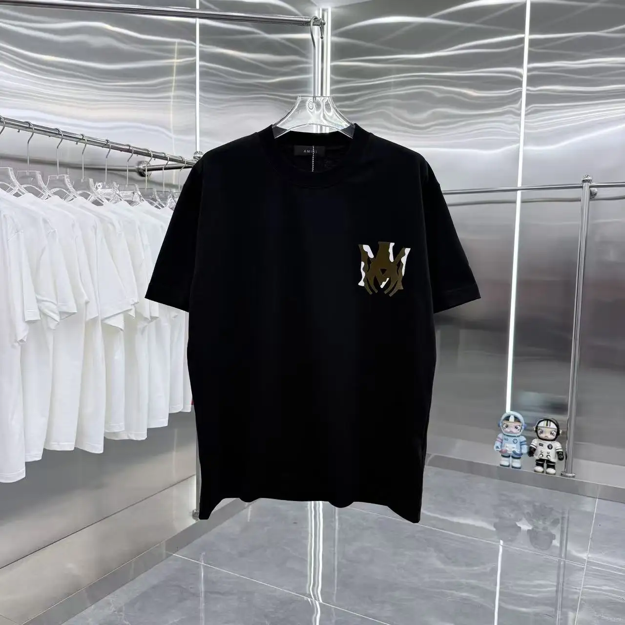 Logo Flocked Cotton T-Shirt D15013940