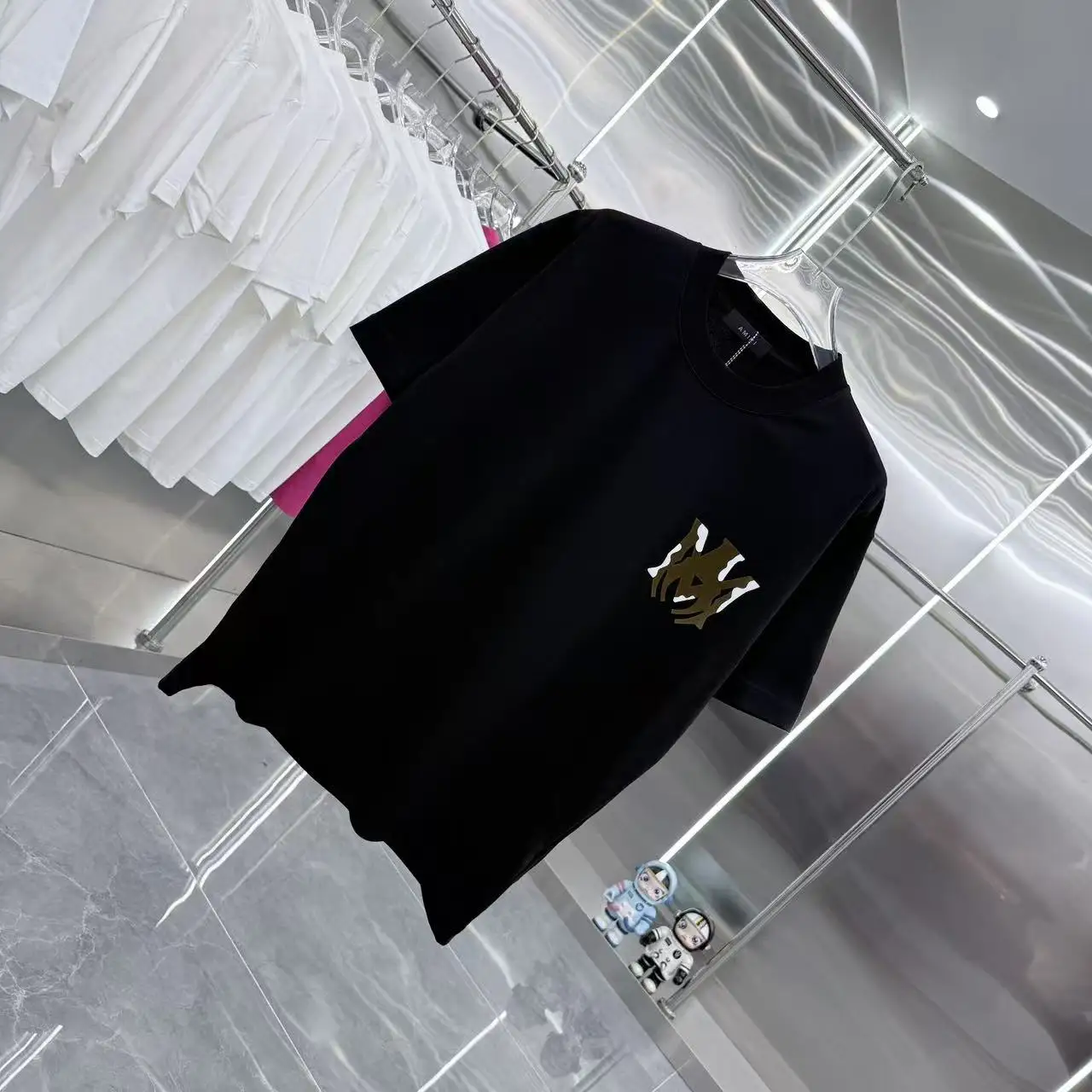 Logo Flocked Cotton T-Shirt D15013940 — view 2