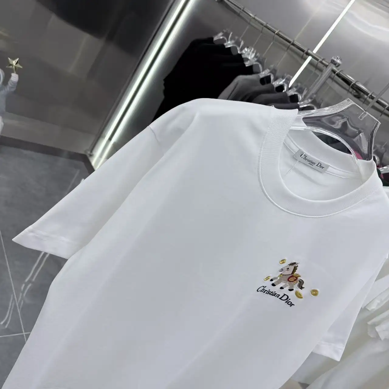 Embroidered Horse Logo Cotton T-Shirt D15013902 — view 4