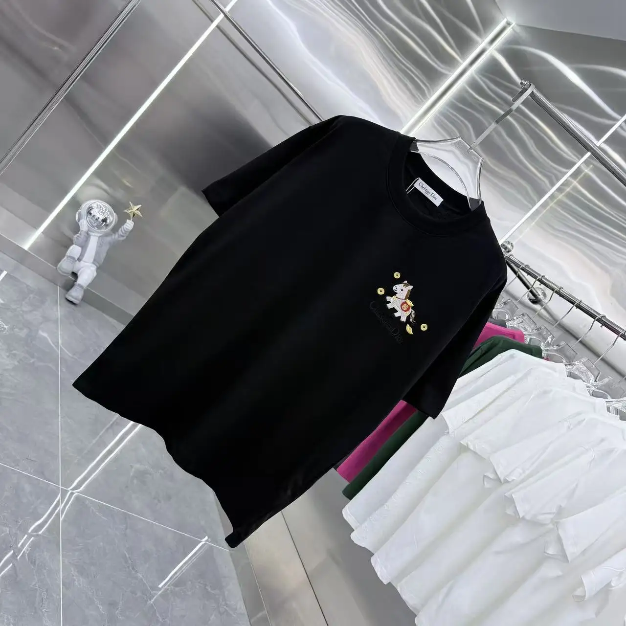 Embroidered Year of the Horse Cotton T-Shirt D15013900 — view 2