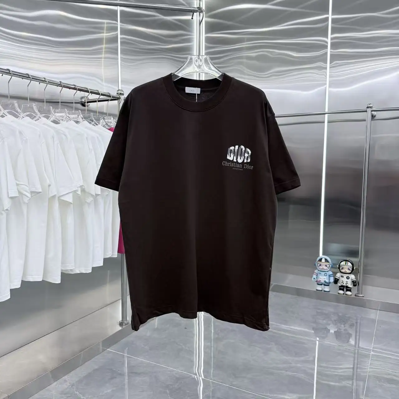 Logo Flocked Cotton T-Shirt D15013931