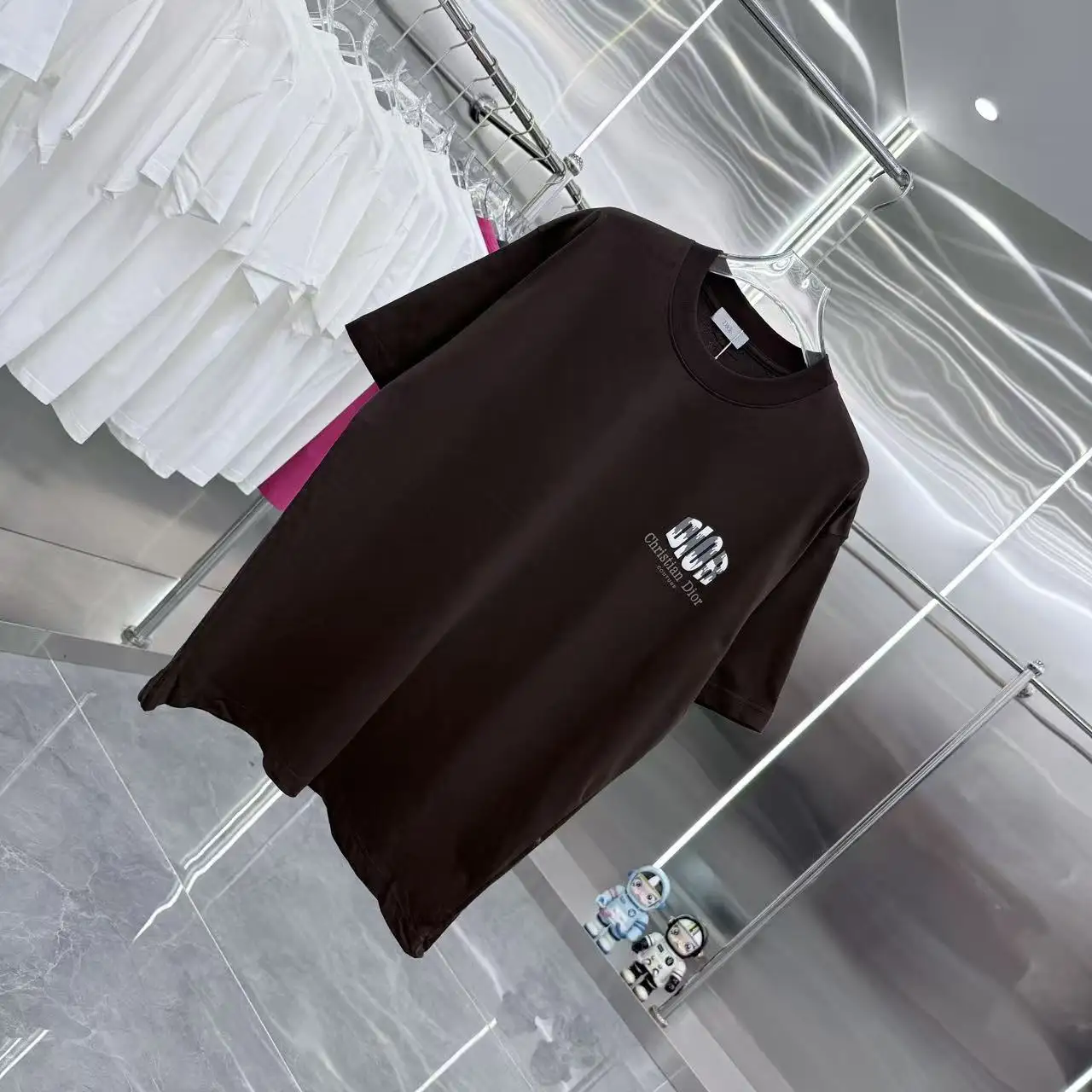 Logo Flocked Cotton T-Shirt D15013931 — view 2