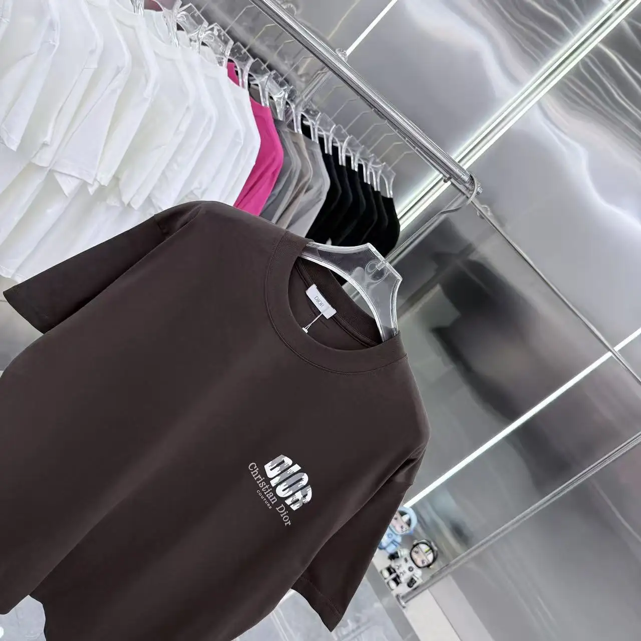 Logo Flocked Cotton T-Shirt D15013931 — view 3