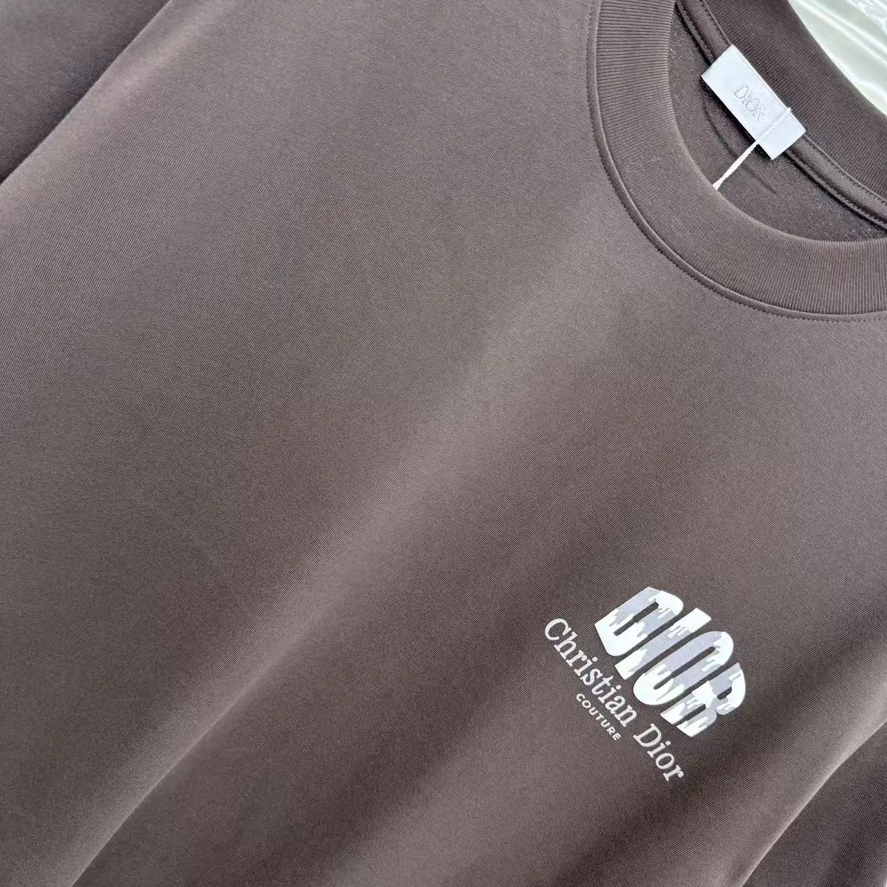Logo Flocked Cotton T-Shirt D15013931 — view 5