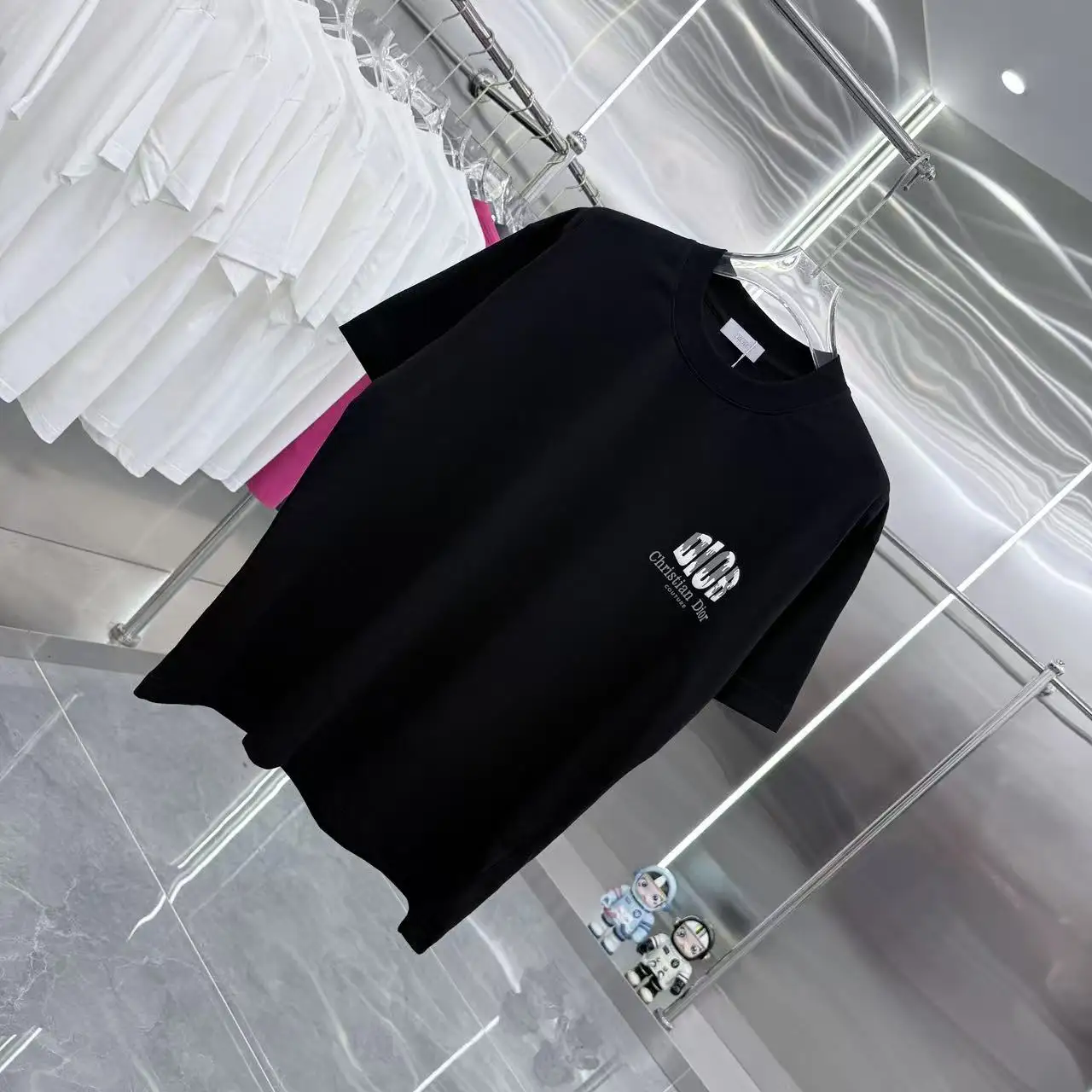 Logo-Print Flocked Cotton T-Shirt D15013929 — view 2