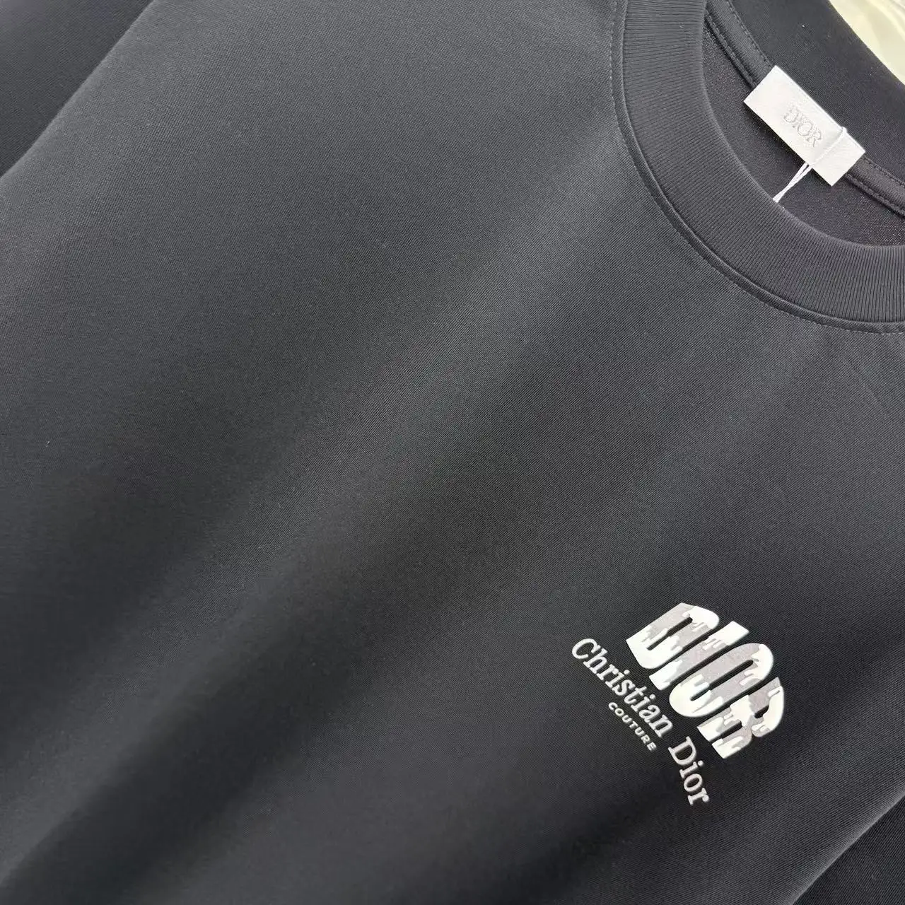 Logo-Print Flocked Cotton T-Shirt D15013929 — view 5