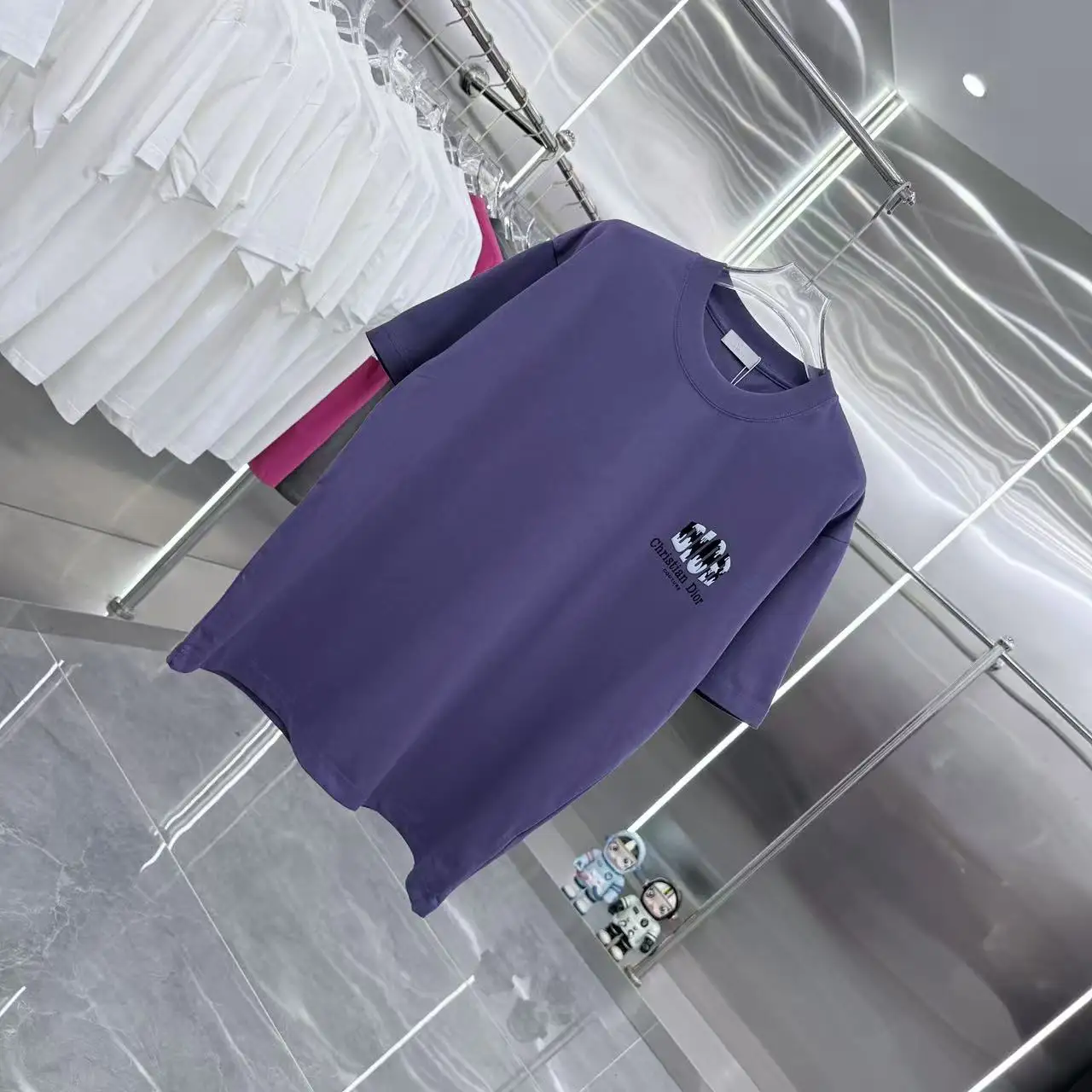 Logo Flocked Cotton T-Shirt D15013930 — view 2