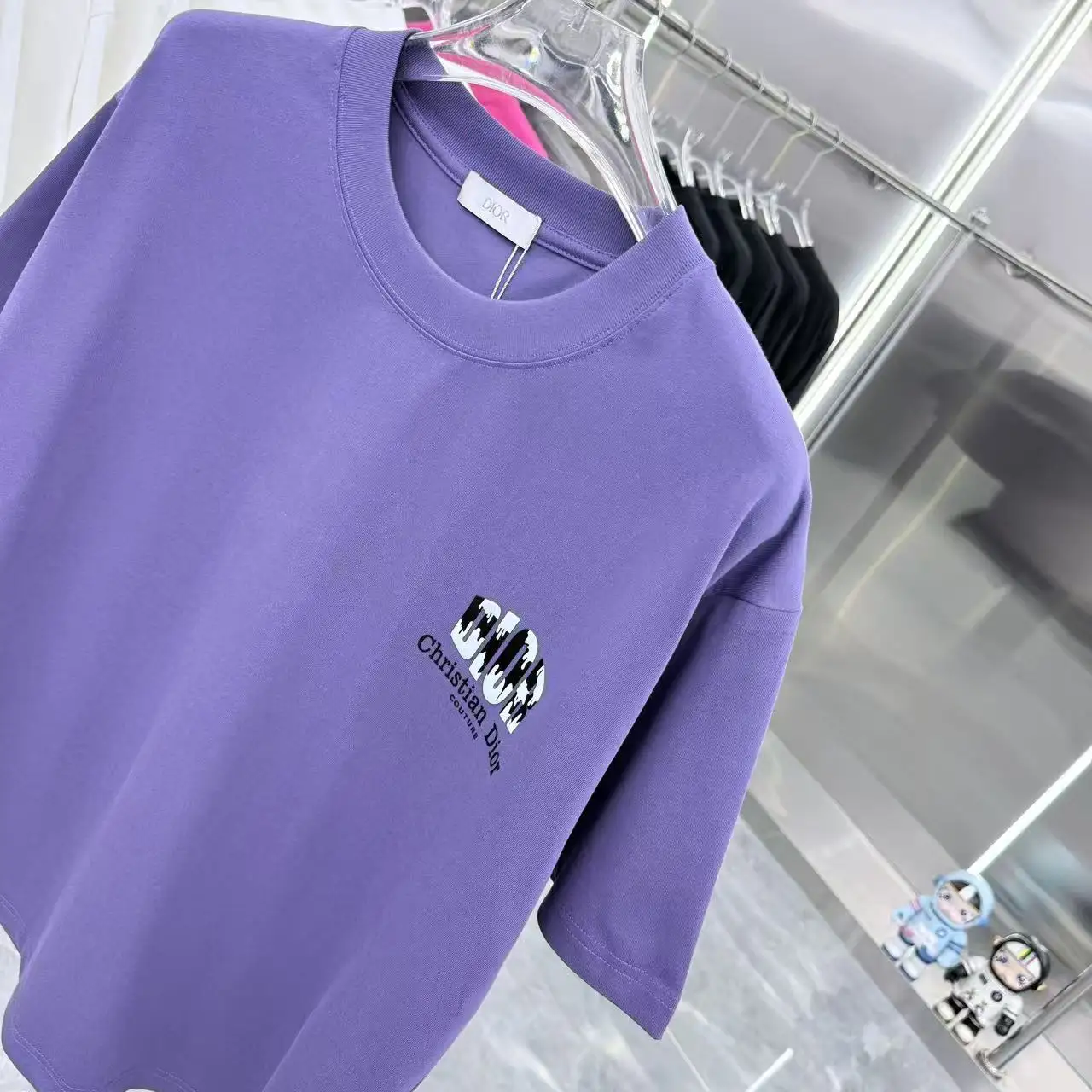 Logo Flocked Cotton T-Shirt D15013930 — view 4