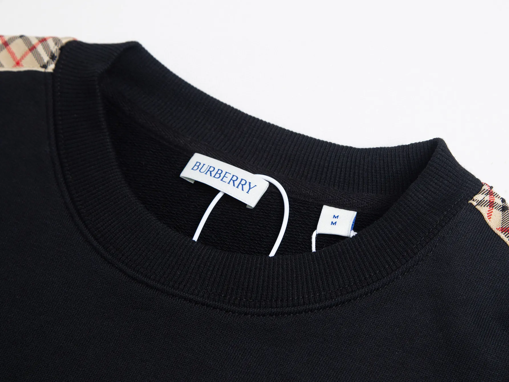 Check-Trimmed Embroidered Cotton Sweatshirt D15016095 — view 4