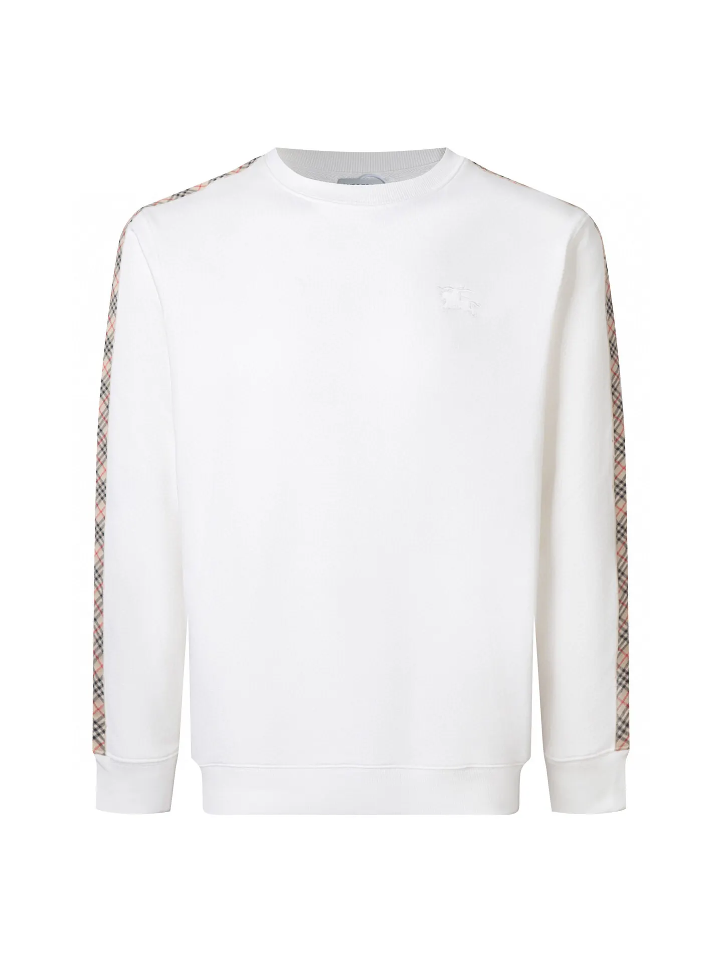 Check-Trimmed Embroidered Cotton-Blend Sweatshirt D15016096