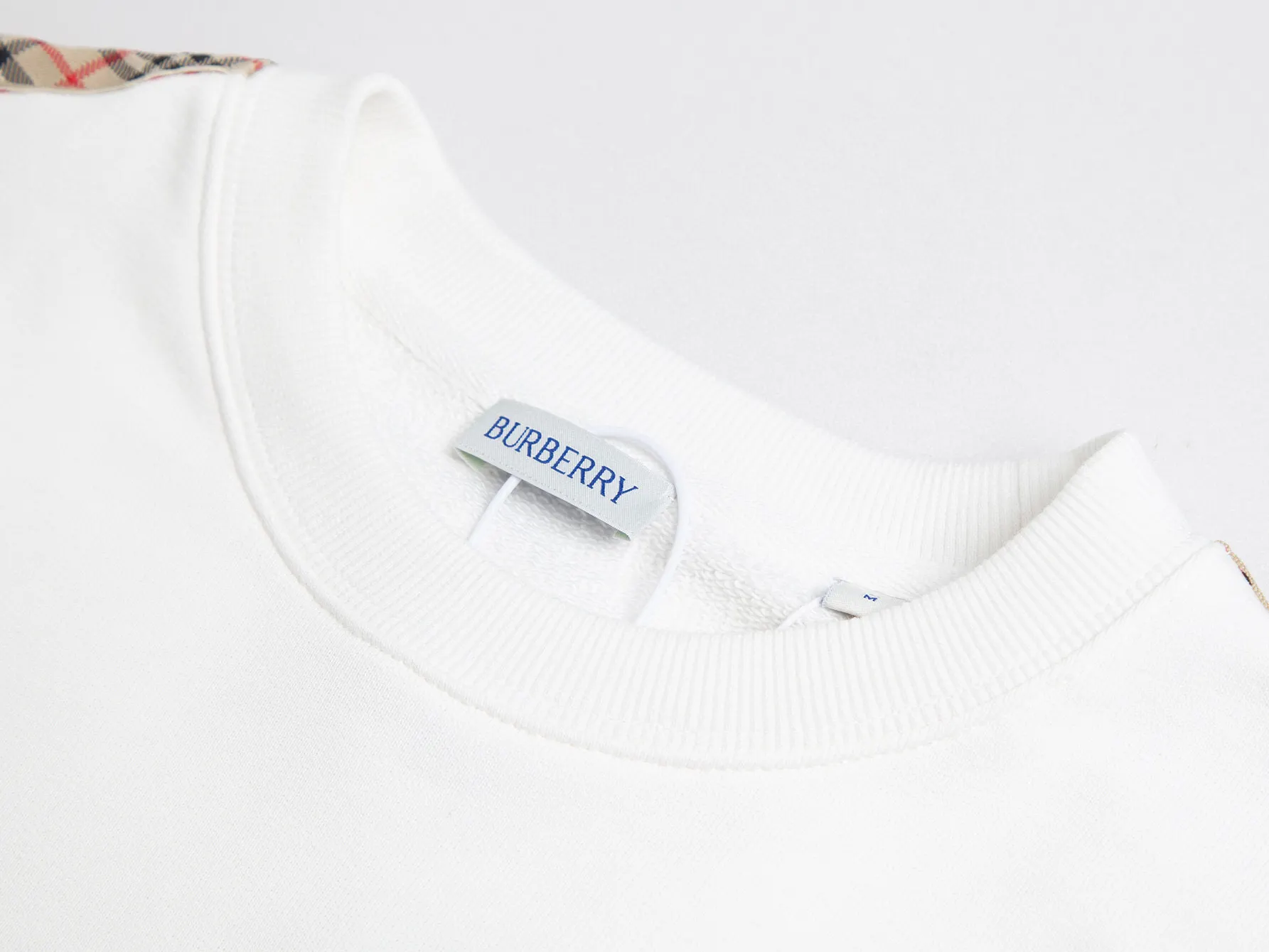 Check-Trimmed Embroidered Cotton-Blend Sweatshirt D15016096 — view 6