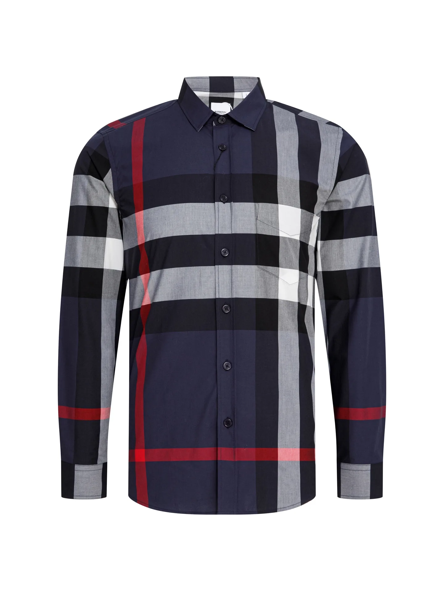 Check Cotton Poplin Long-Sleeved Shirt D15015963