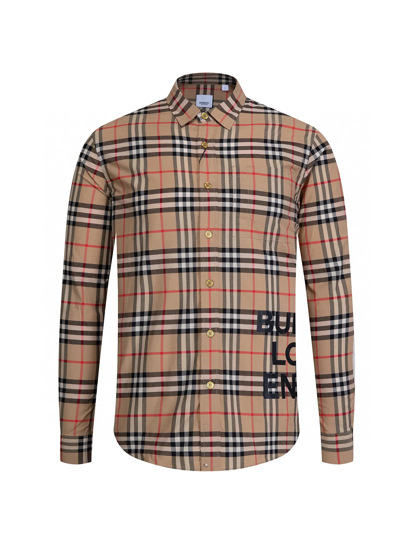 Logo Print Vintage Check Cotton Shirt D15015957