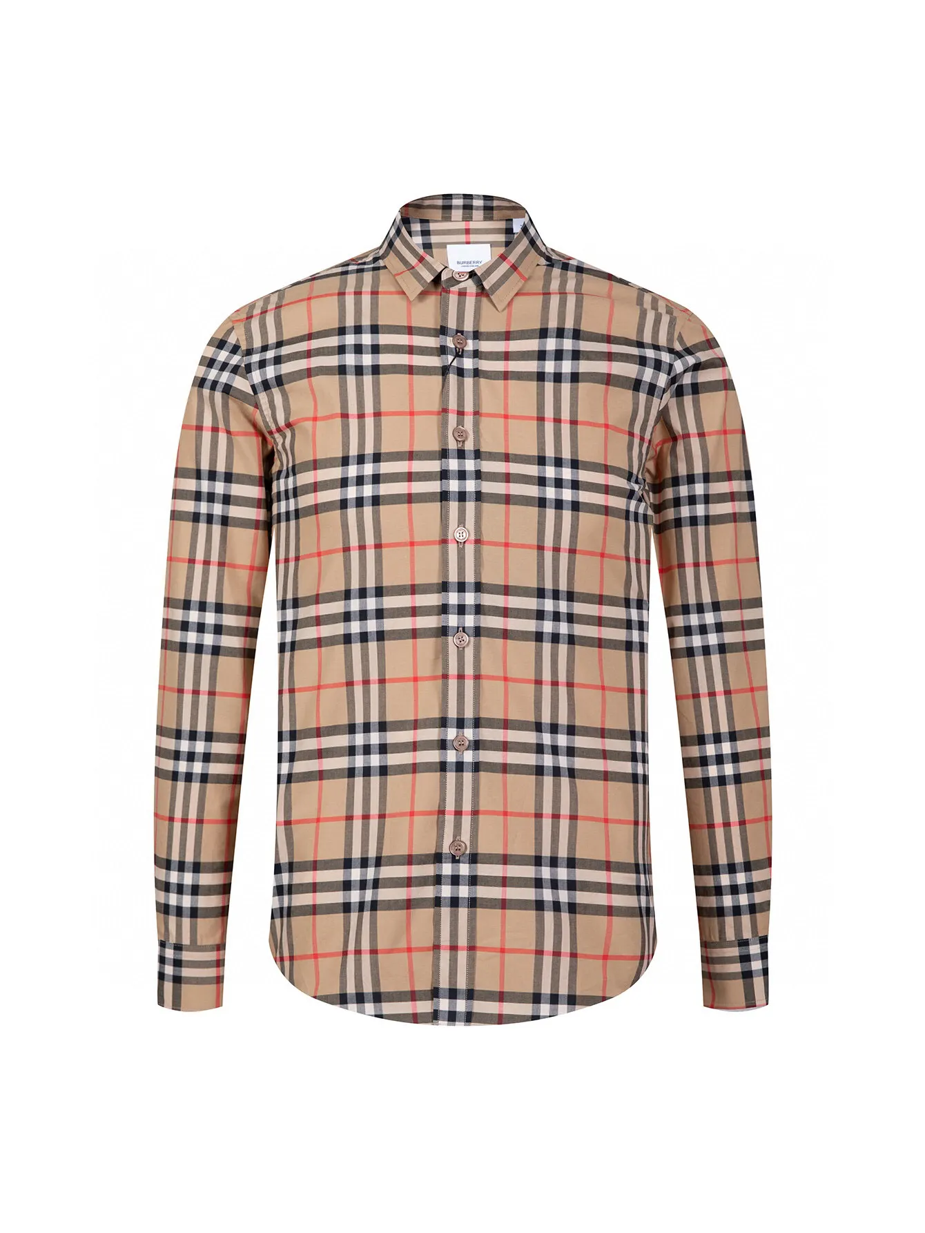 Check Cotton Poplin Long-Sleeved Shirt D15015955