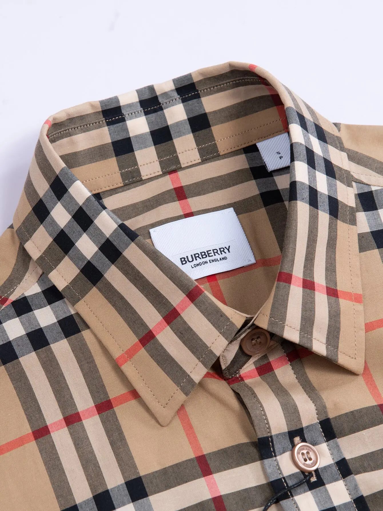 Check Cotton Poplin Long-Sleeved Shirt D15015955 — view 3