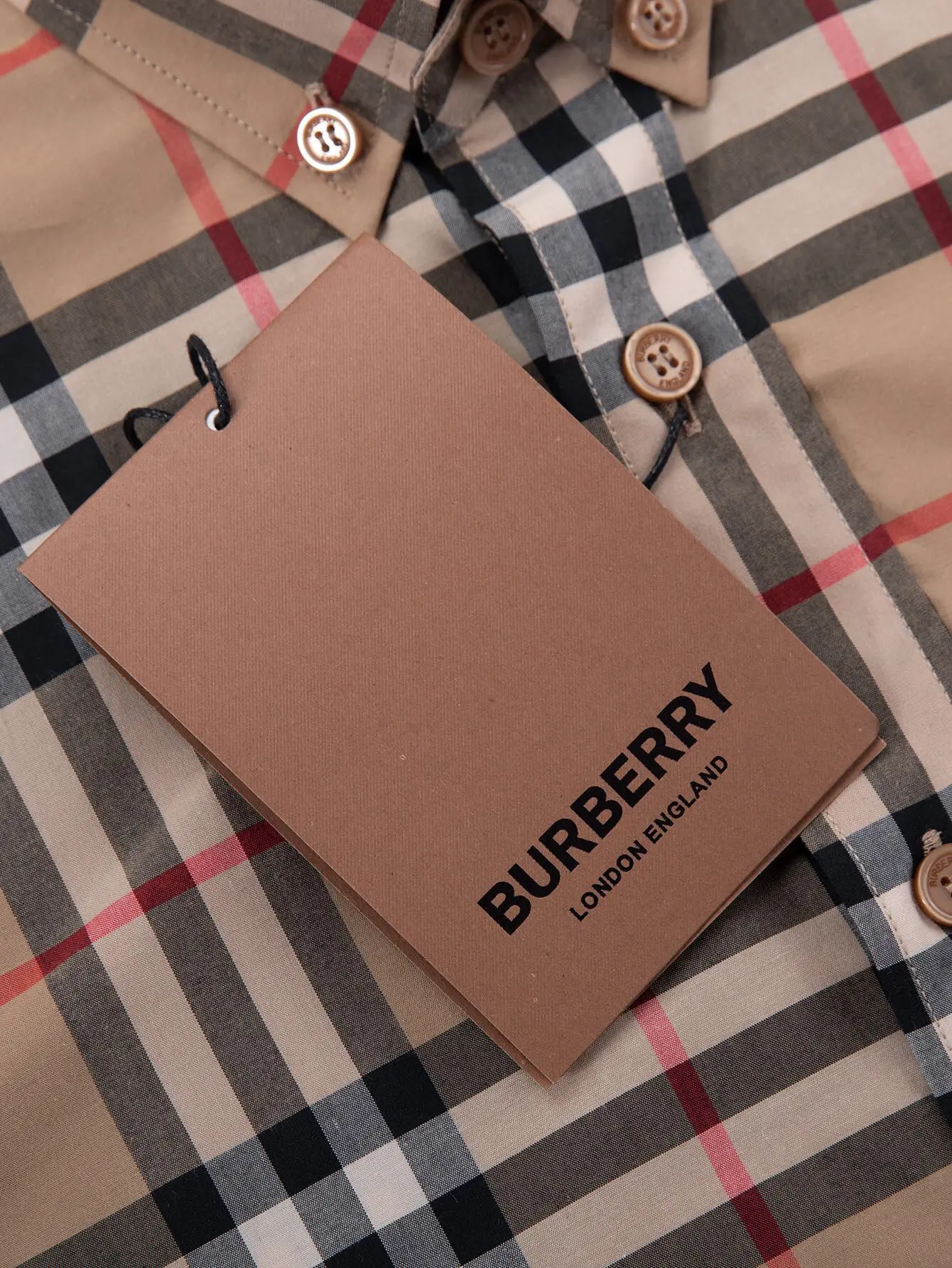 Check Cotton Poplin Long-Sleeve Shirt D15015953 — view 7