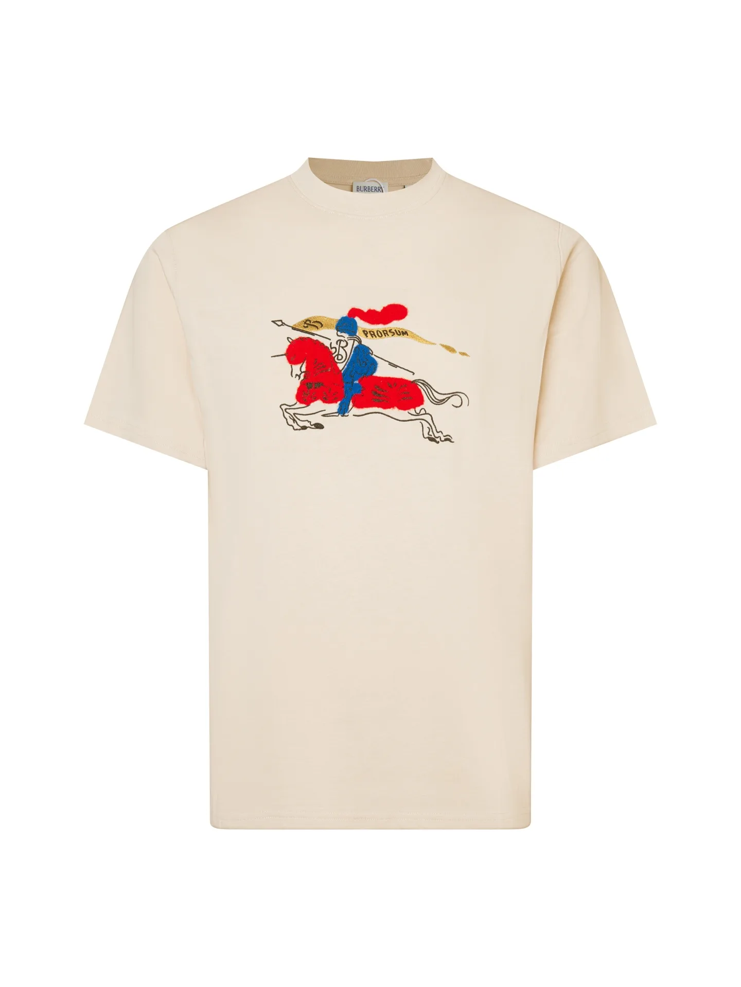 Embroidered Equestrian Knight Cotton T-Shirt D15515267