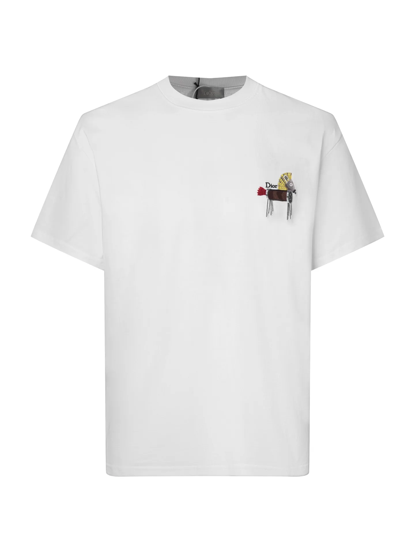 Embroidered Horse Motif Cotton T-Shirt D15512703