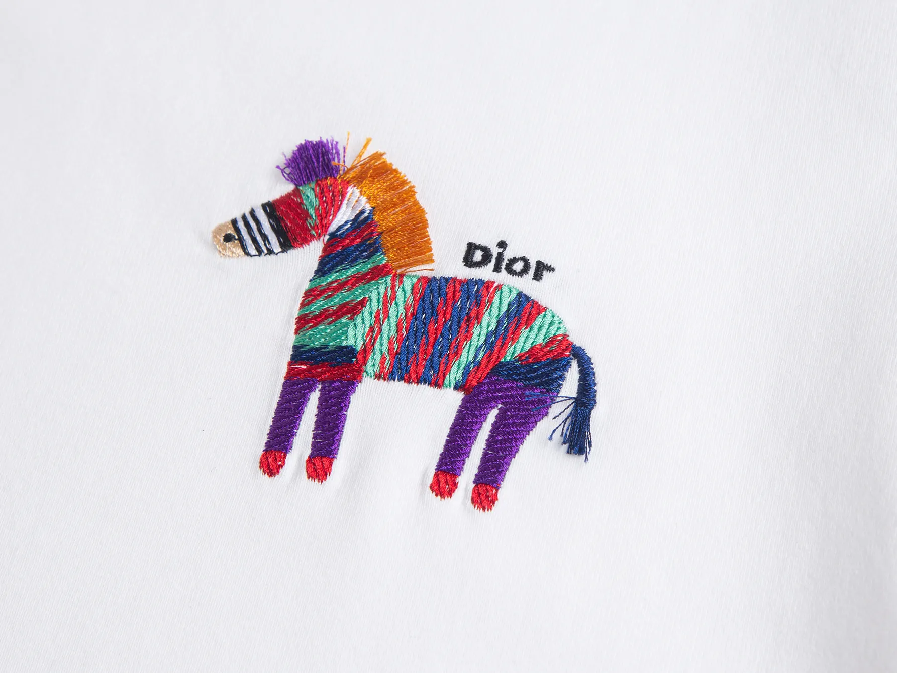 Embroidered Zebra Cotton T-Shirt D15515243 — view 3
