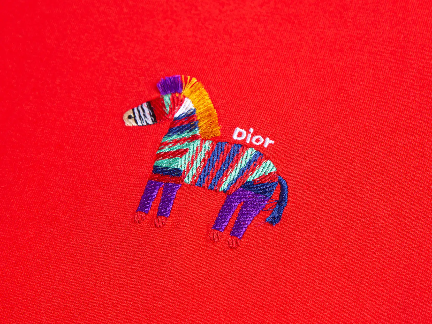 Embroidered Zebra Cotton T-Shirt D15515242 — view 3