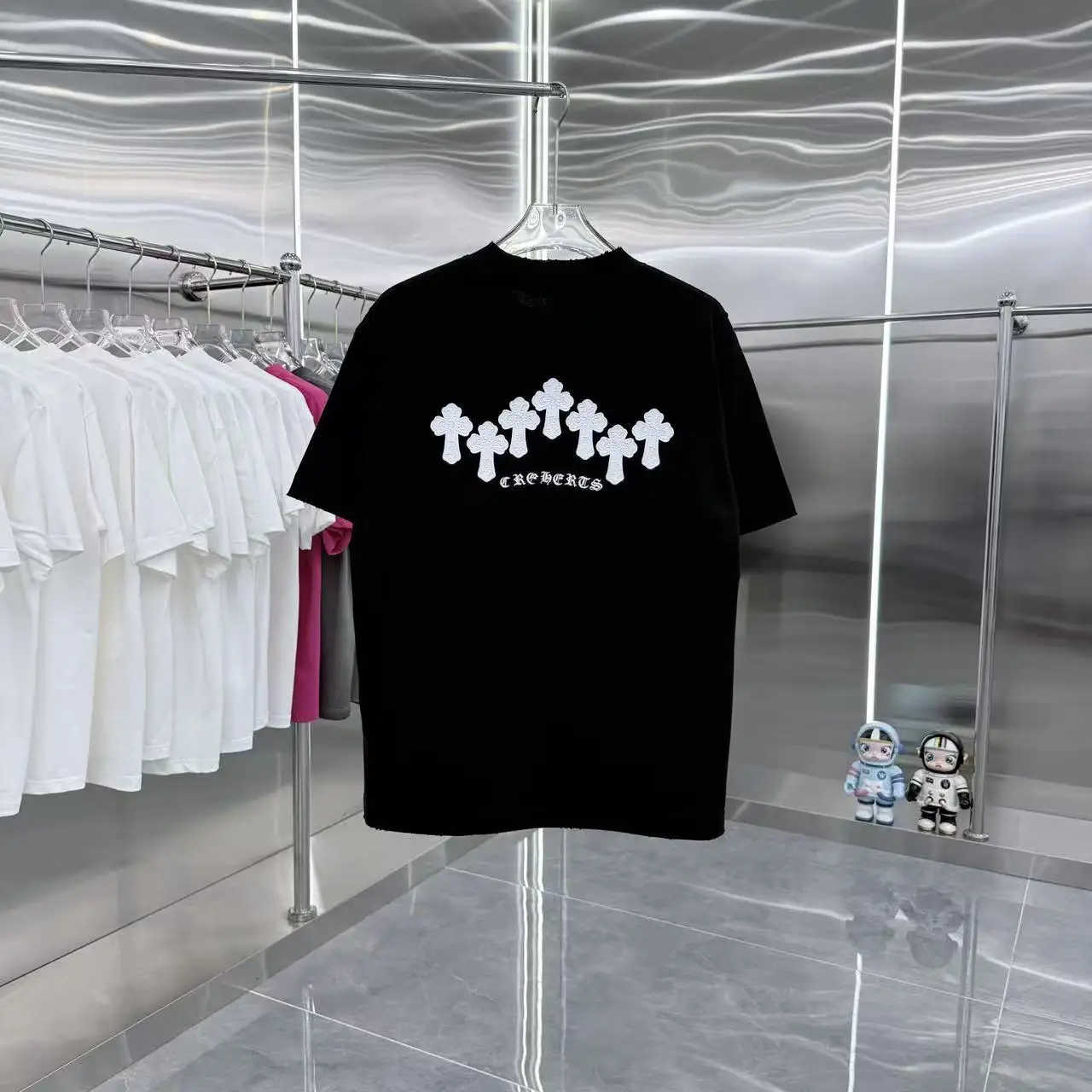 Distressed Logo Print Cotton T-Shirt D15513951 — view 7