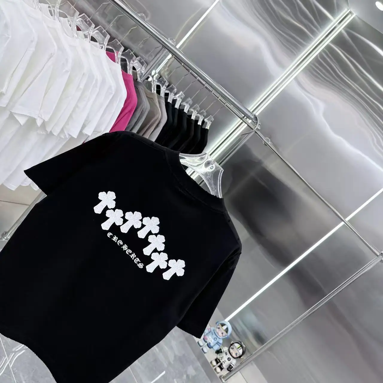 Distressed Logo Print Cotton T-Shirt D15513951 — view 8