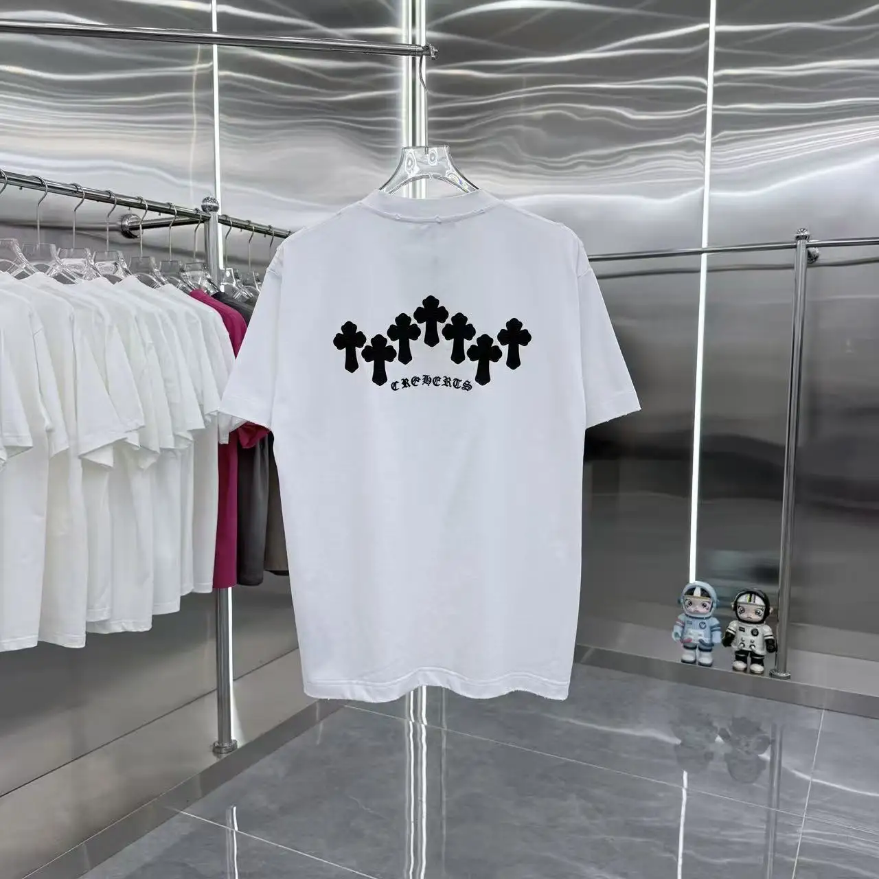Logo-Print Distressed Cotton T-Shirt D15513952 — view 7