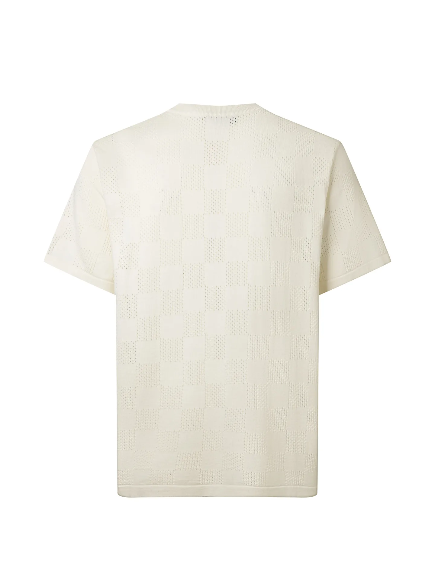 Damier Perforated Wool-Blend Knit T-Shirt D15515795 — view 2