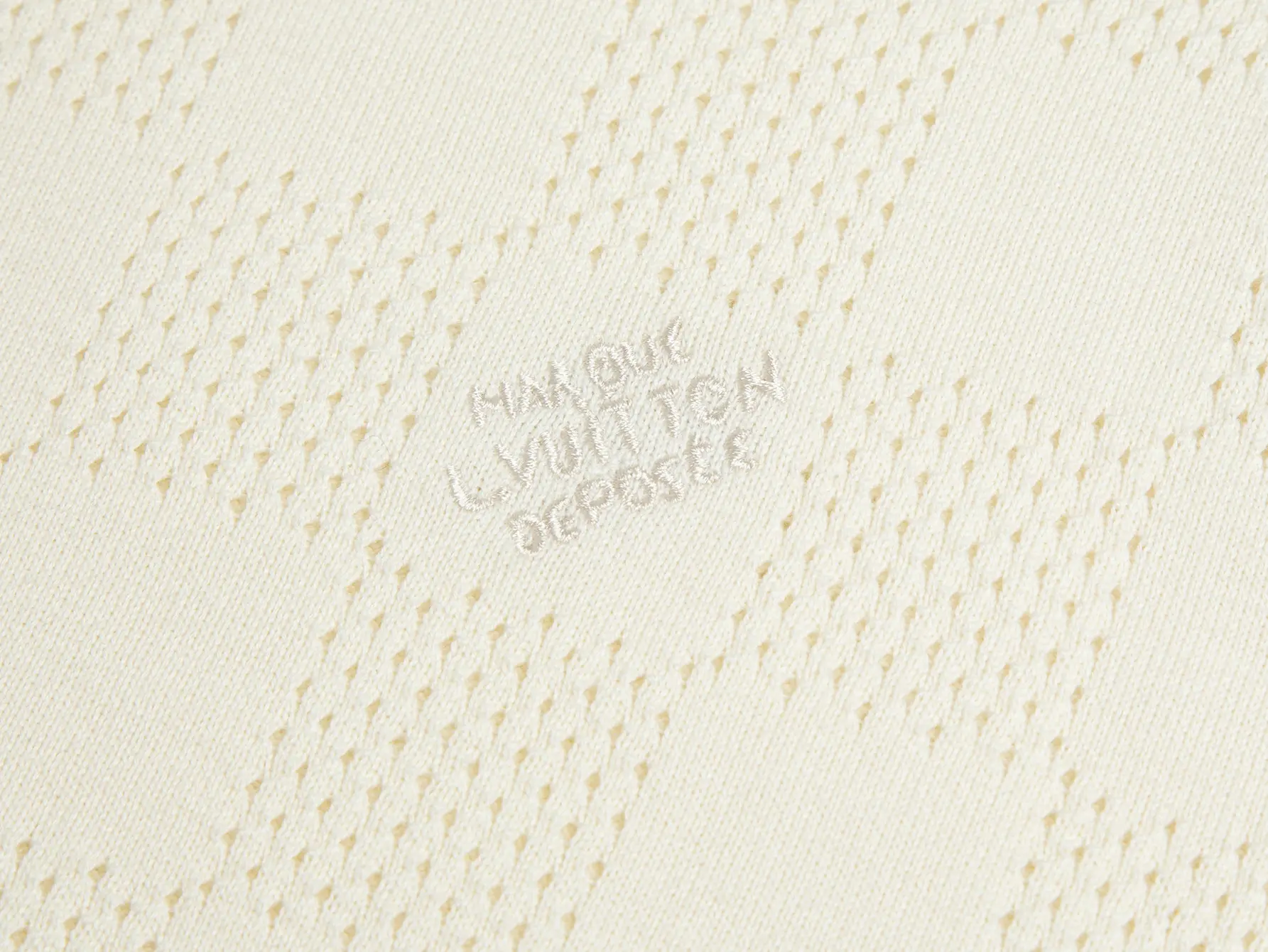 Damier Perforated Wool-Blend Knit T-Shirt D15515795 — view 3