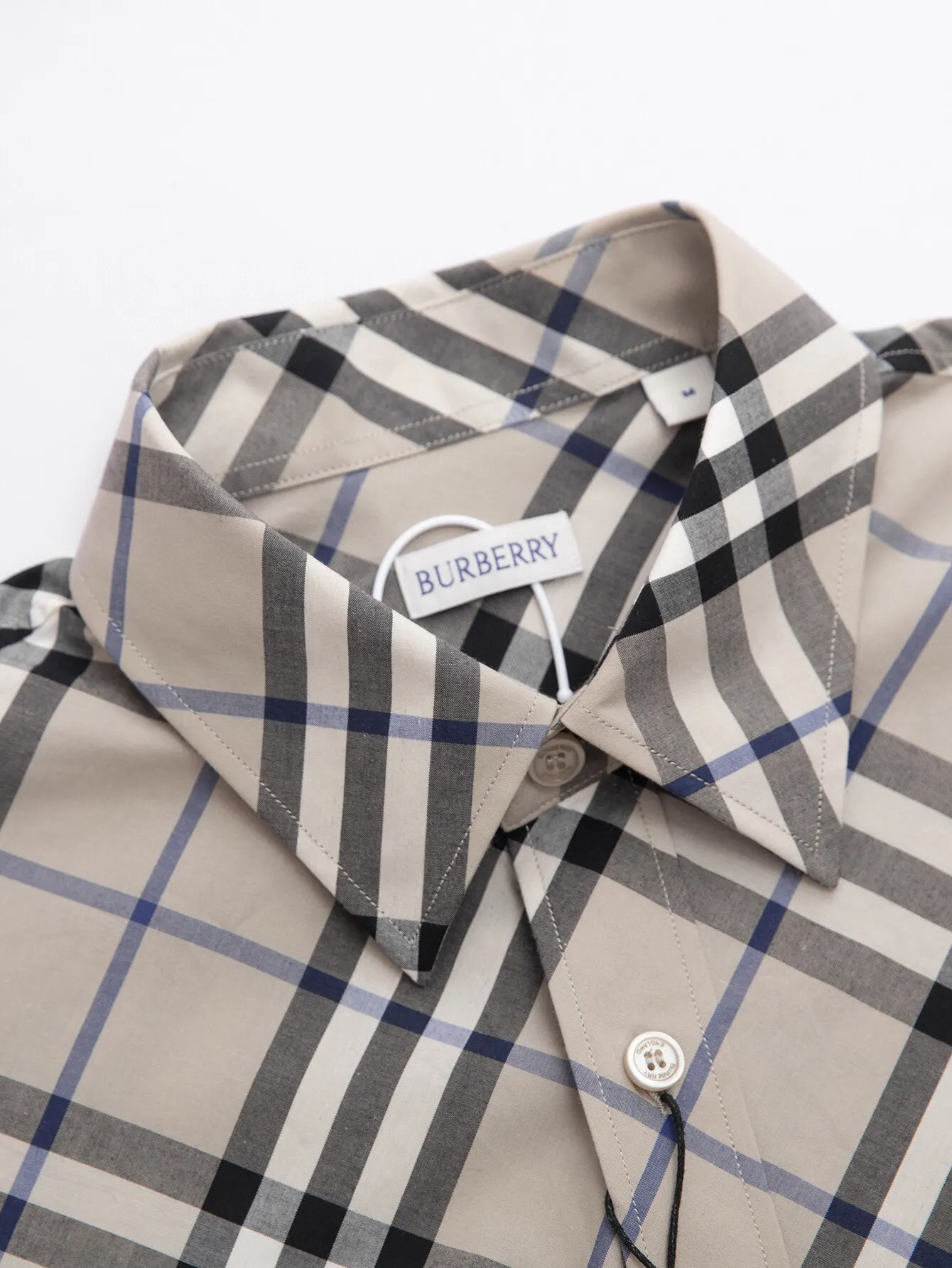 Check Print Cotton Long-Sleeve Shirt D15515950 — view 3