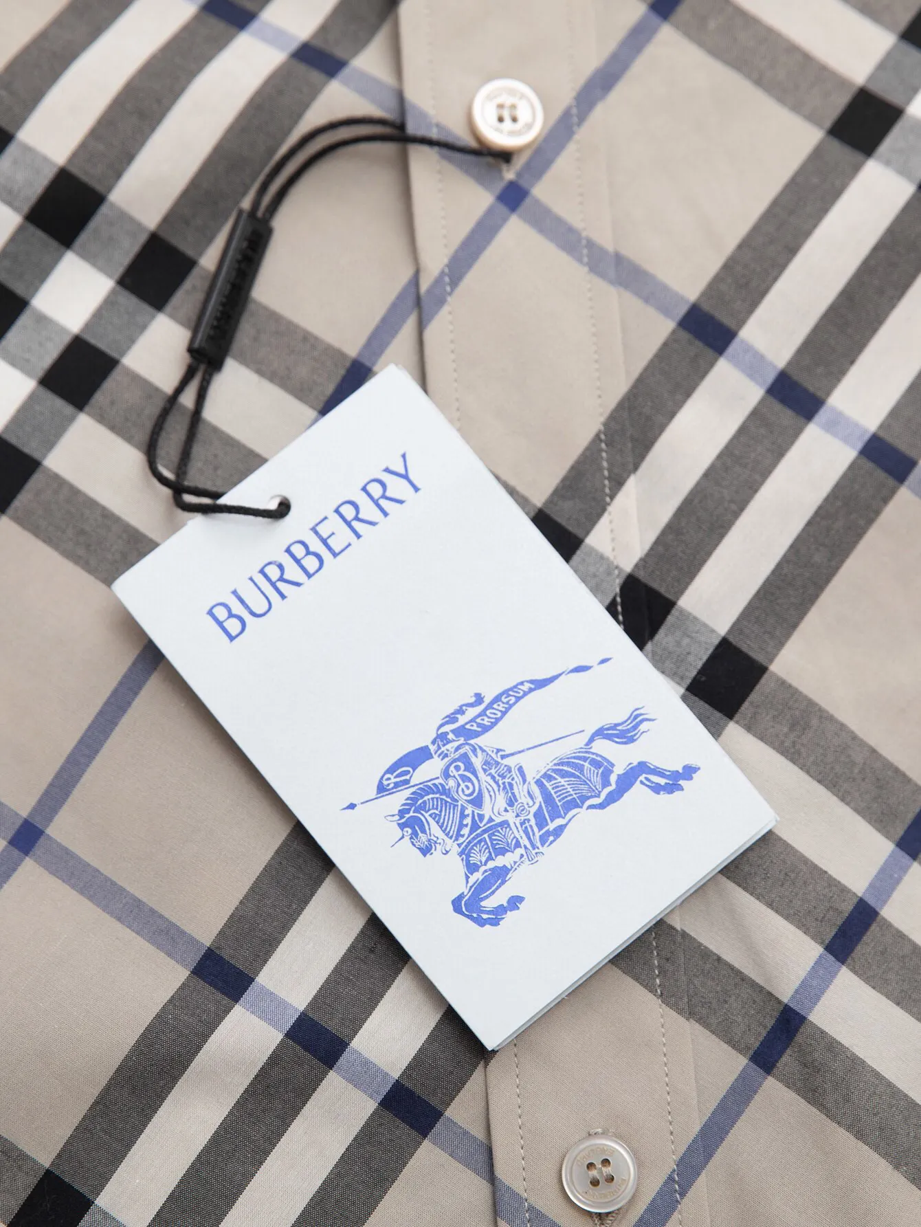 Check Print Cotton Long-Sleeve Shirt D15515950 — view 9