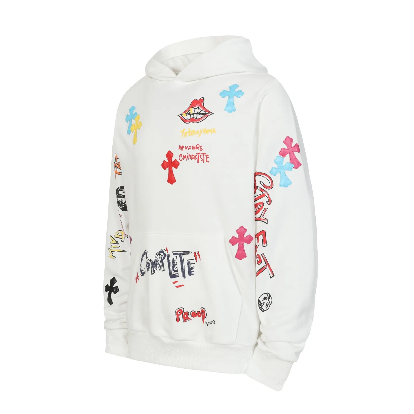 Graffiti Print Cross Patch Hoodie D16013464 — view 6