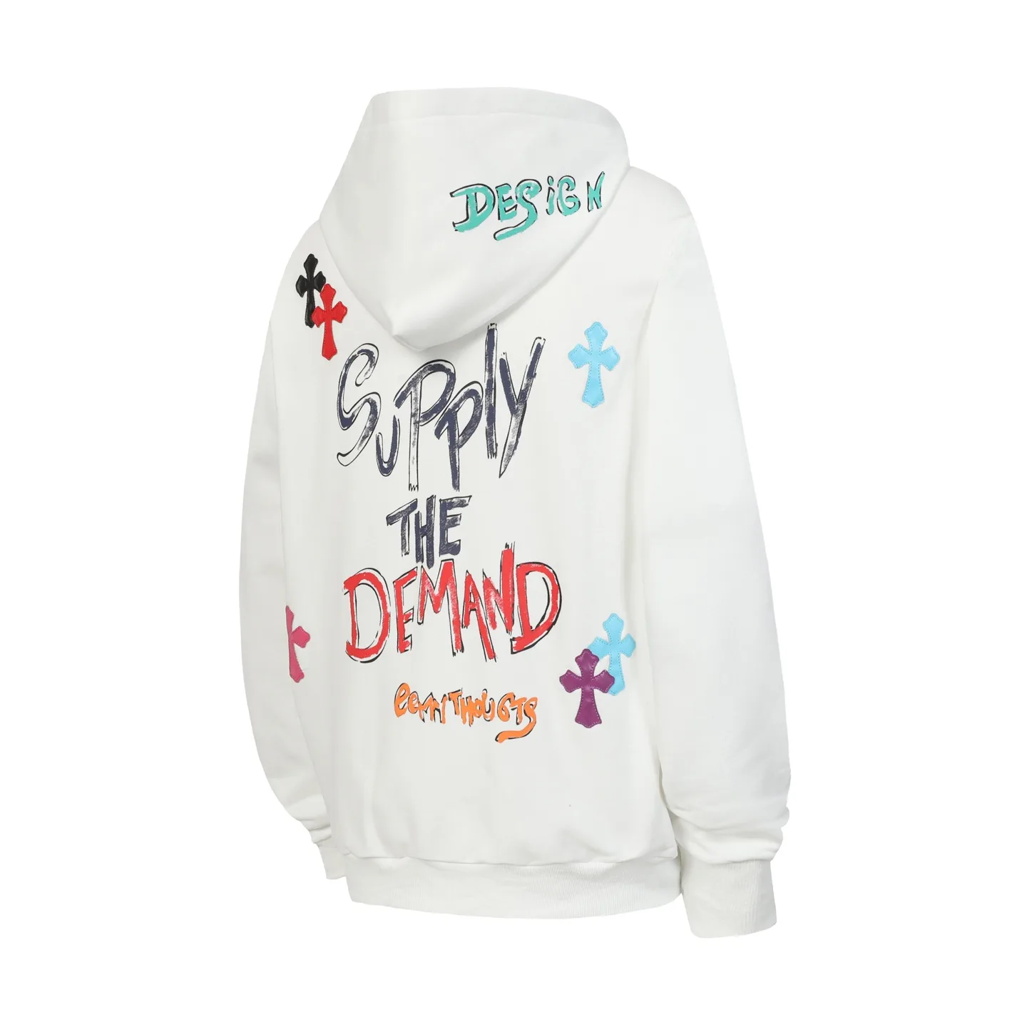 Graffiti Print Cross Patch Hoodie D16013464 — view 7