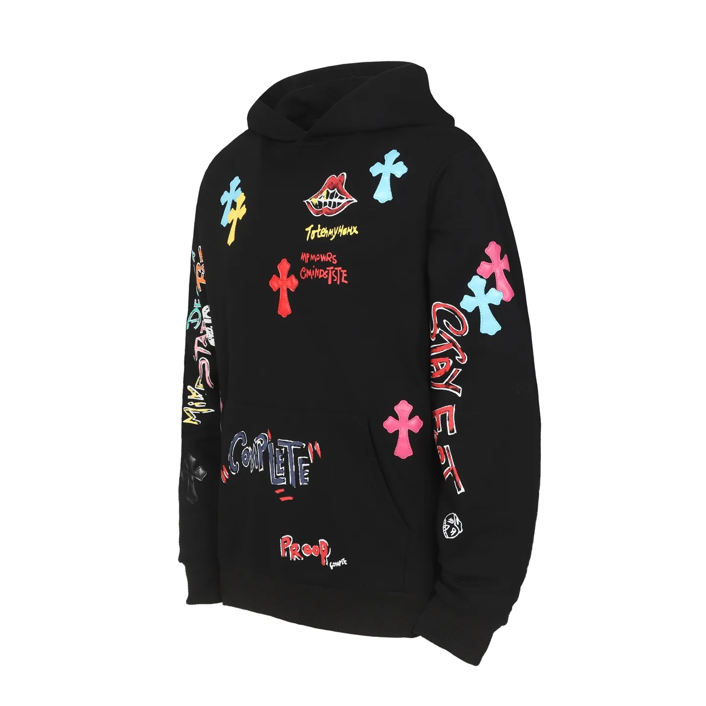 Graffiti Print Cross Patch Hoodie D16013464 — view 8