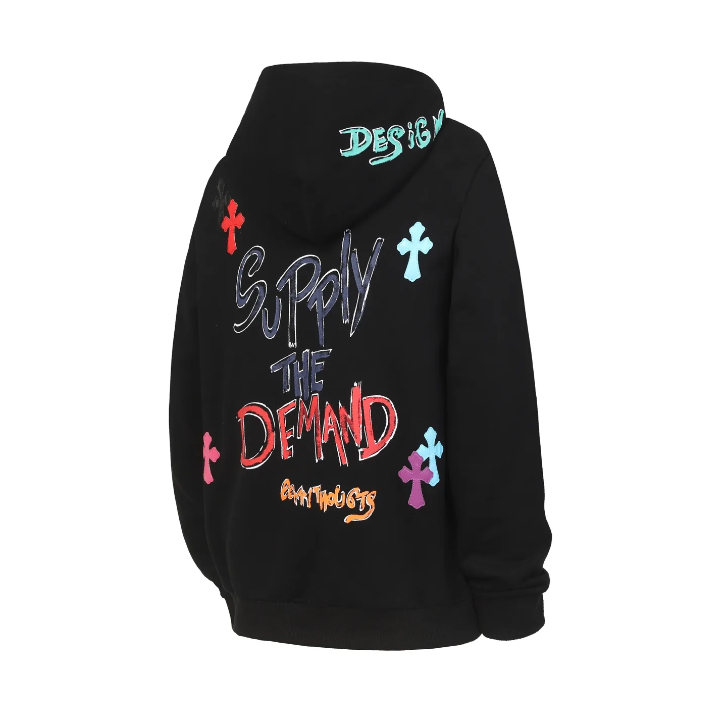 Graffiti Print Cross Patch Hoodie D16013464 — view 9