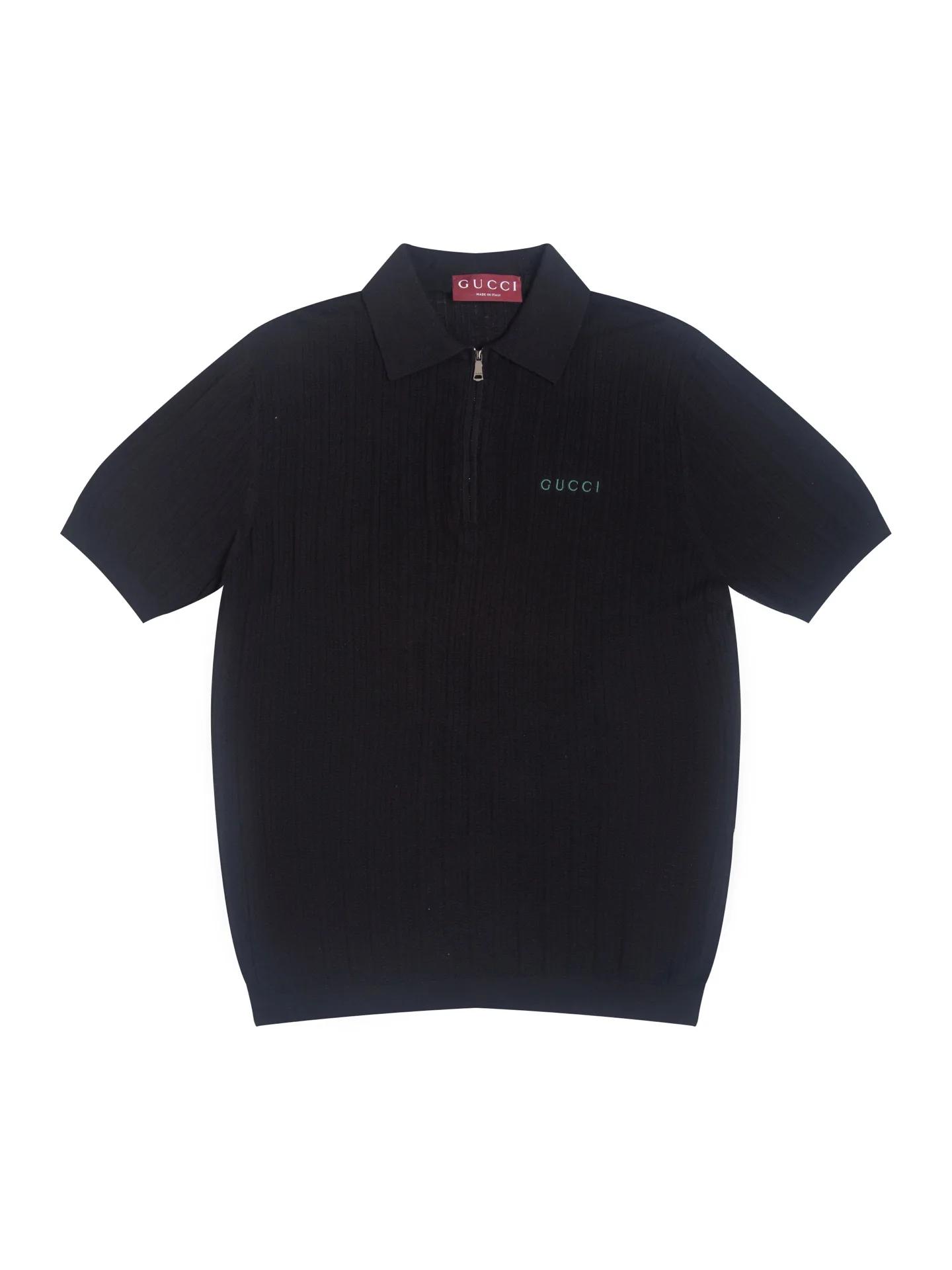 Logo-Embroidered Half-Zip Wool-Blend Polo Shirt D16015780