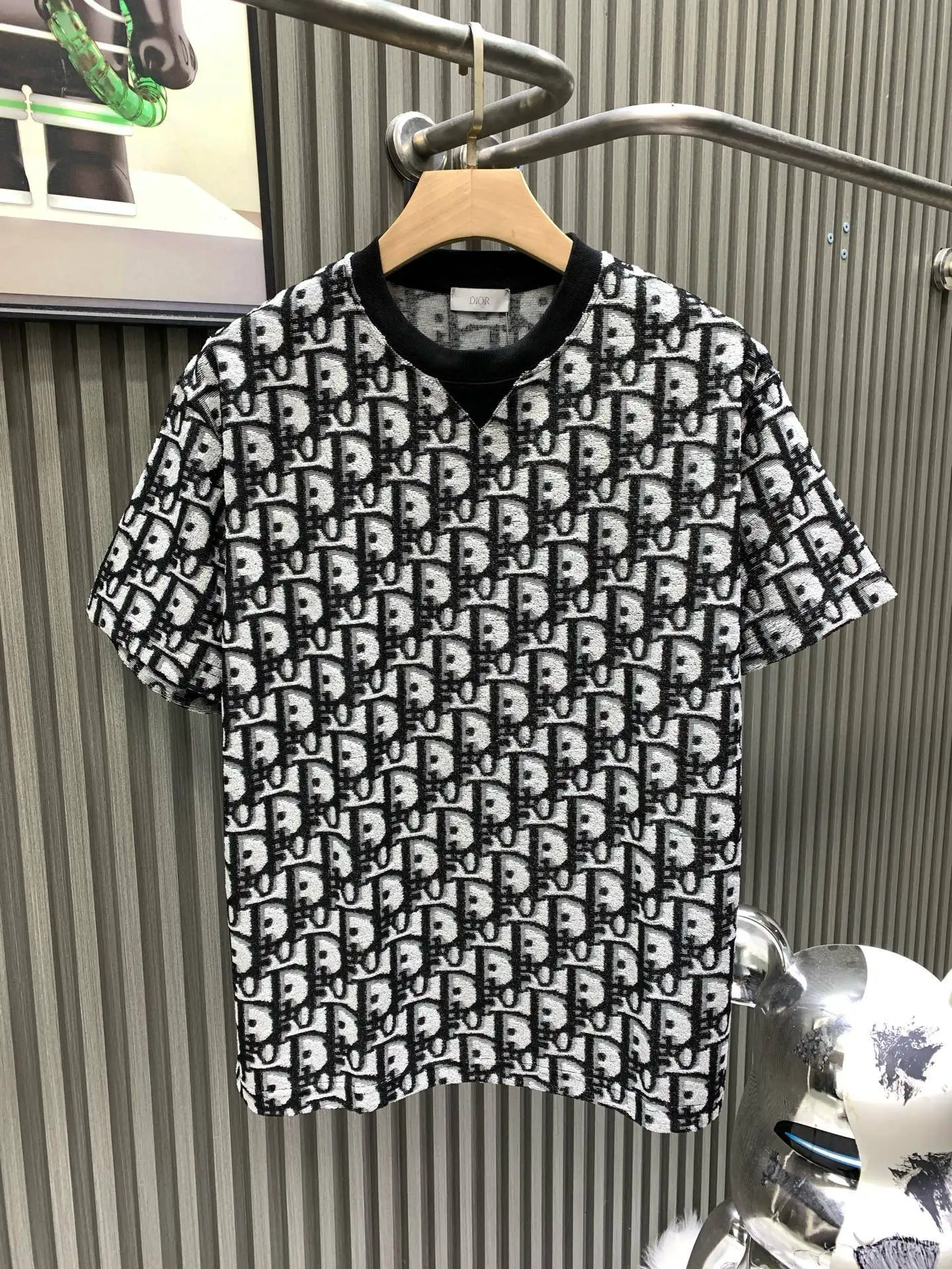 Oblique Jacquard Terry Cotton T-Shirt D16014115