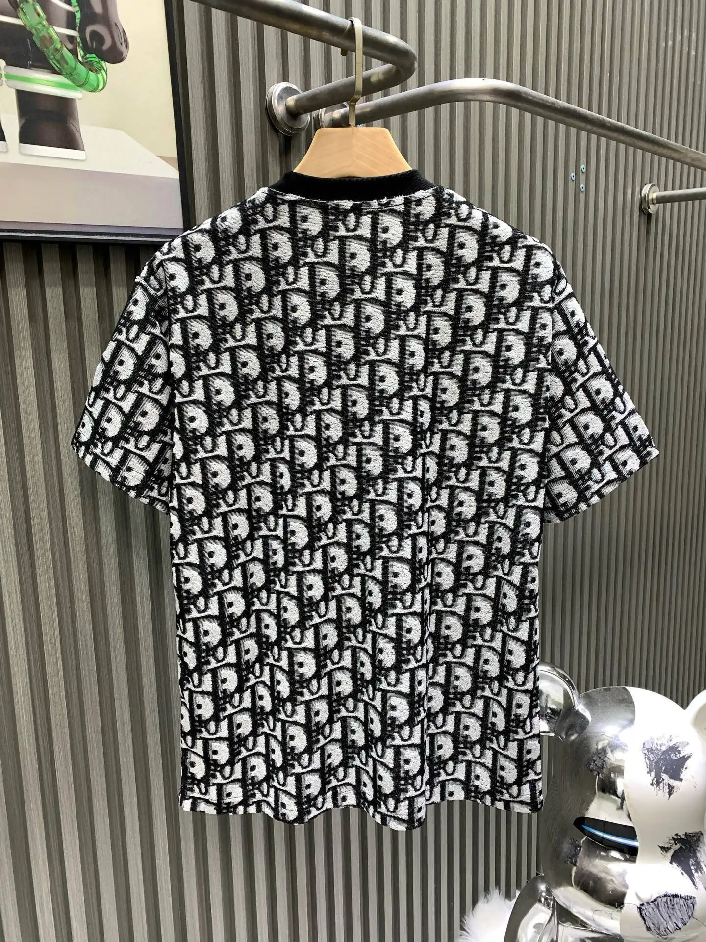 Oblique Jacquard Terry Cotton T-Shirt D16014115 — view 2