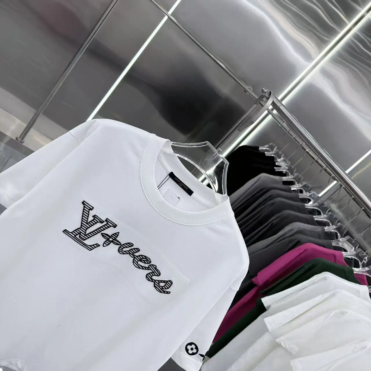 Embroidered Logo Cotton T-Shirt D16513910 — view 7