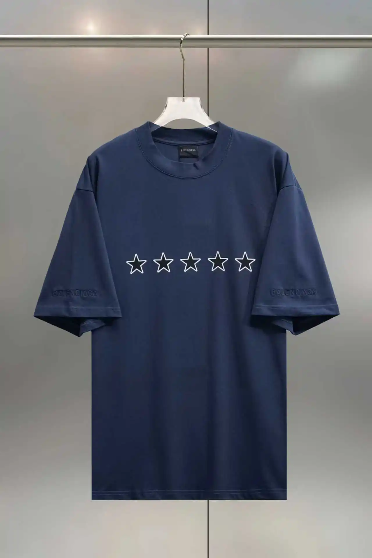 Five-Star Print Oversized Cotton T-Shirt D16512699