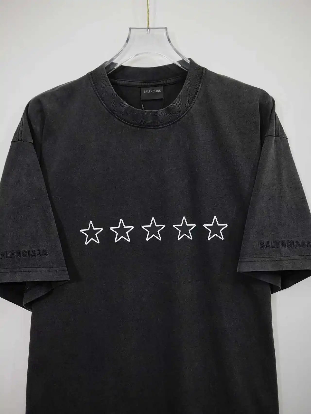 Star Print Washed Cotton T-Shirt D16512698 — view 6