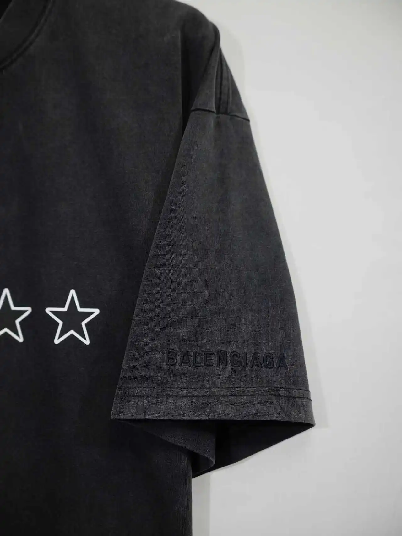 Star Print Washed Cotton T-Shirt D16512698 — view 7