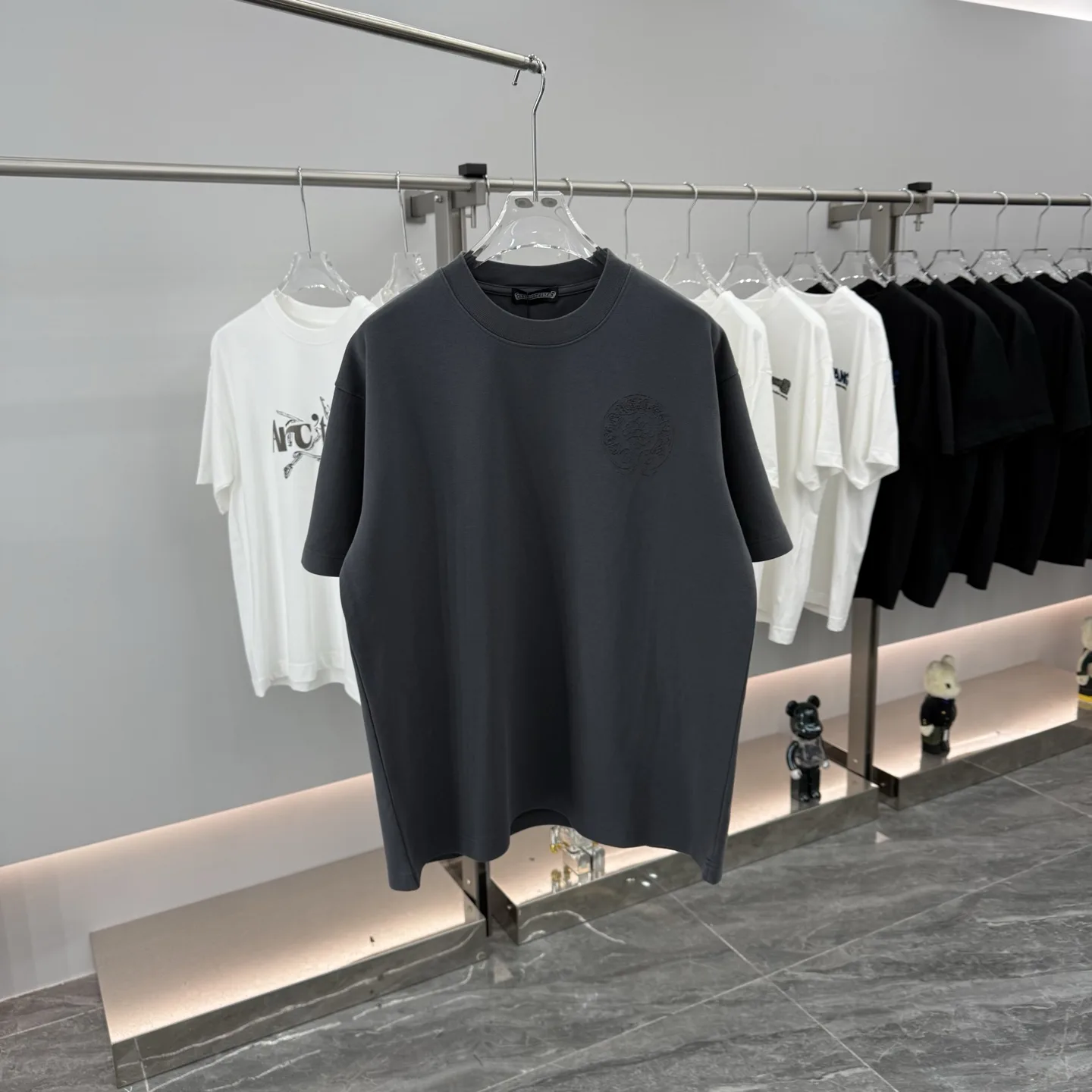 Laser-Etched Oversized Cotton T-Shirt D16513849