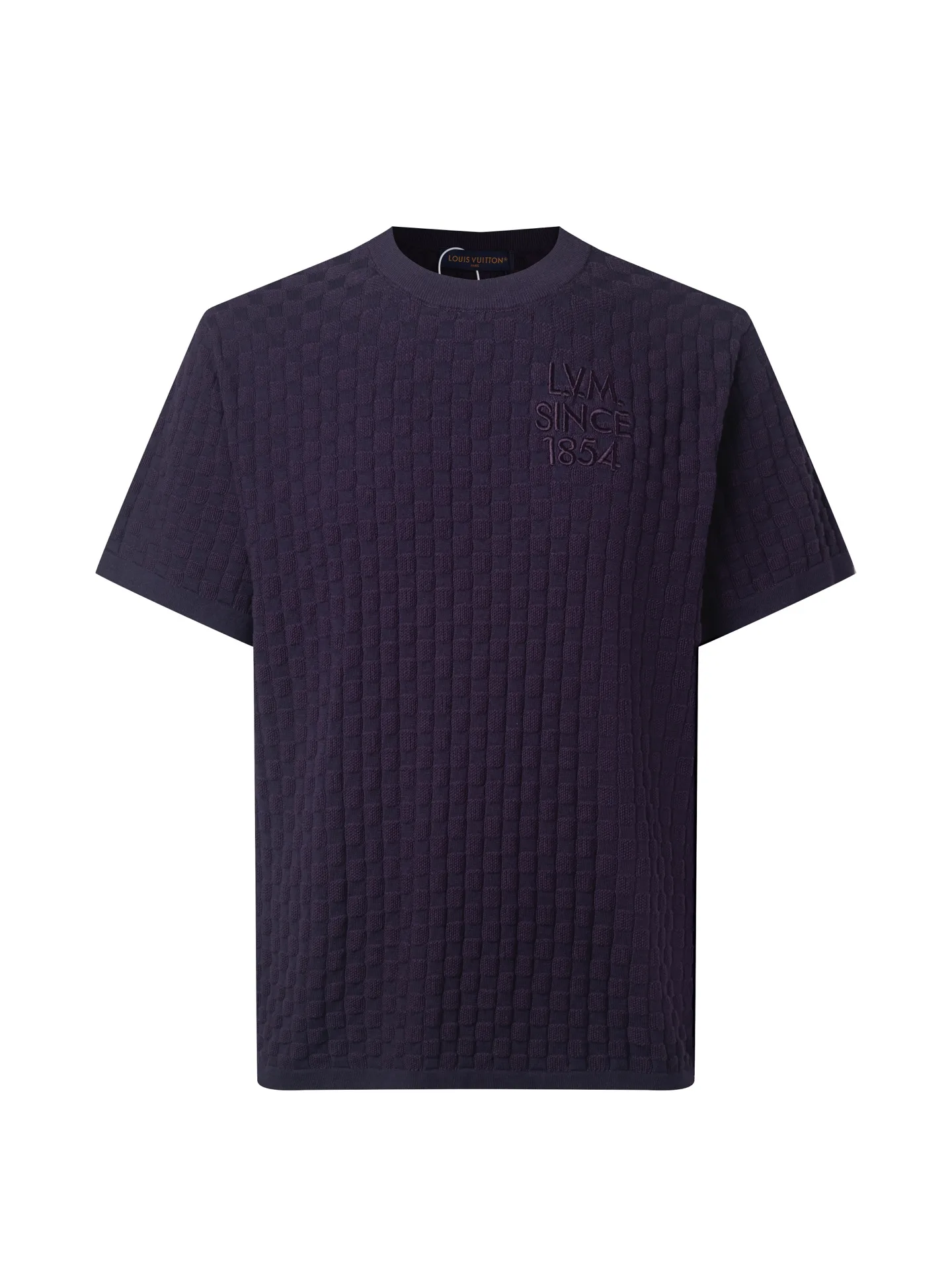 Damier Embroidered Wool-Blend Knit T-Shirt D16515787
