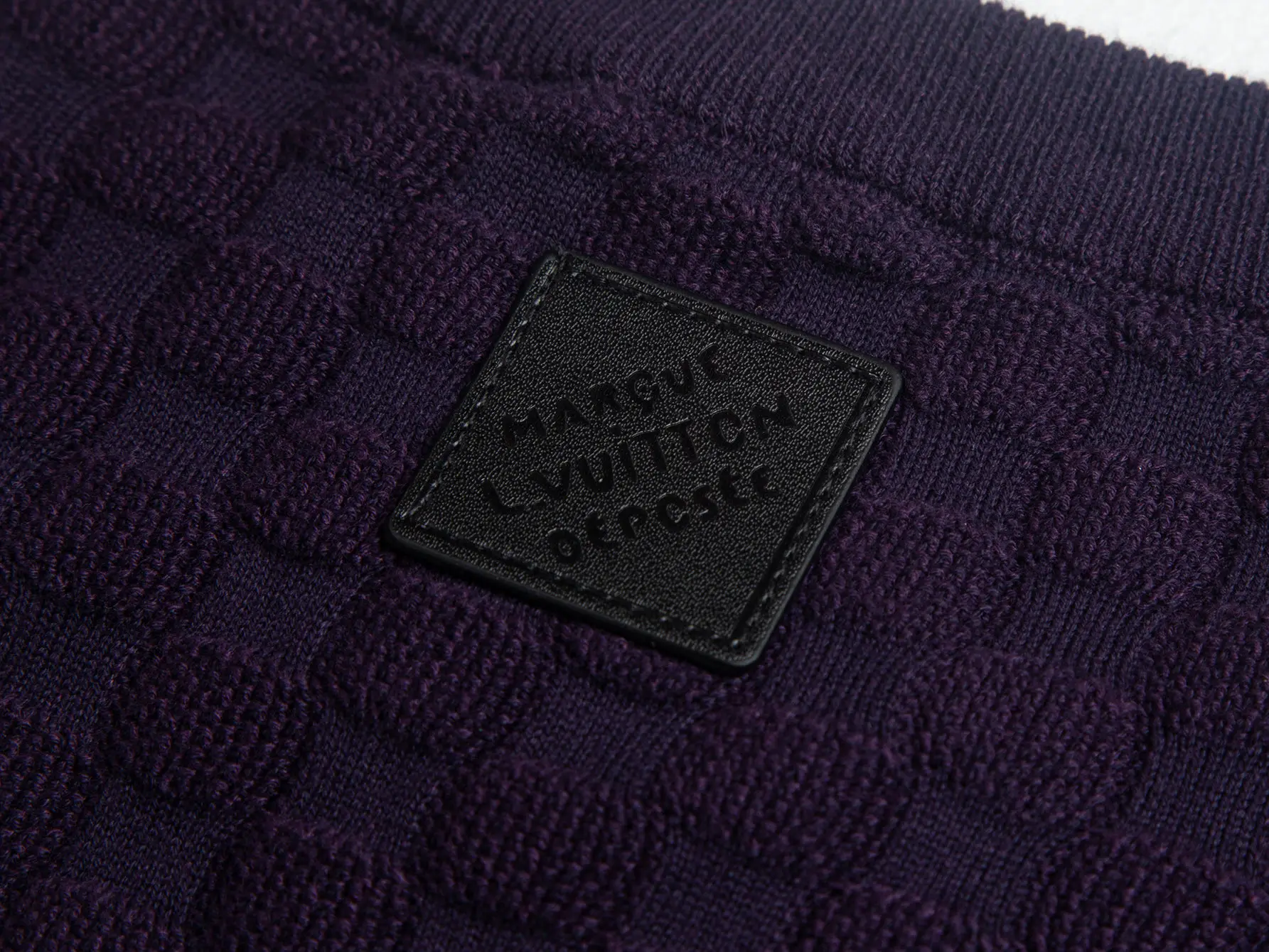 Damier Embroidered Wool-Blend Knit T-Shirt D16515787 — view 4